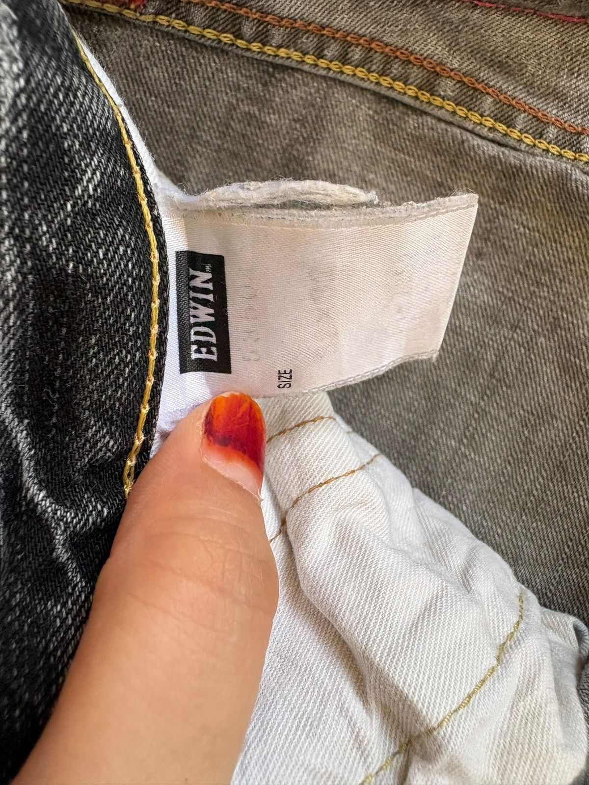 Edwin × Japanese Brand Vintage Edwin 535 Patches Distressed Ripped Loose Baggy Jean Size US 35 - 10 Thumbnail