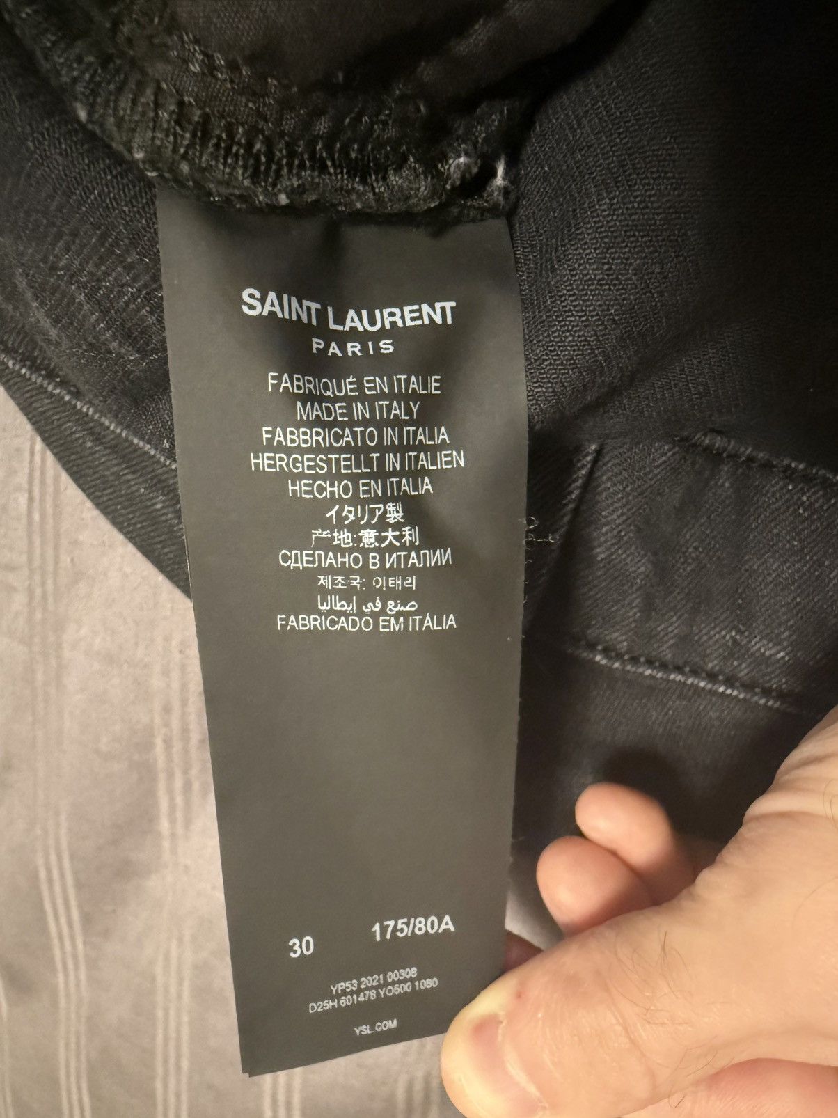 Saint Laurent Paris 2021 Saint Laurent ‘D21’ Faded Black Skinny Jeans Size US 30 / EU 46 - 4 Thumbnail