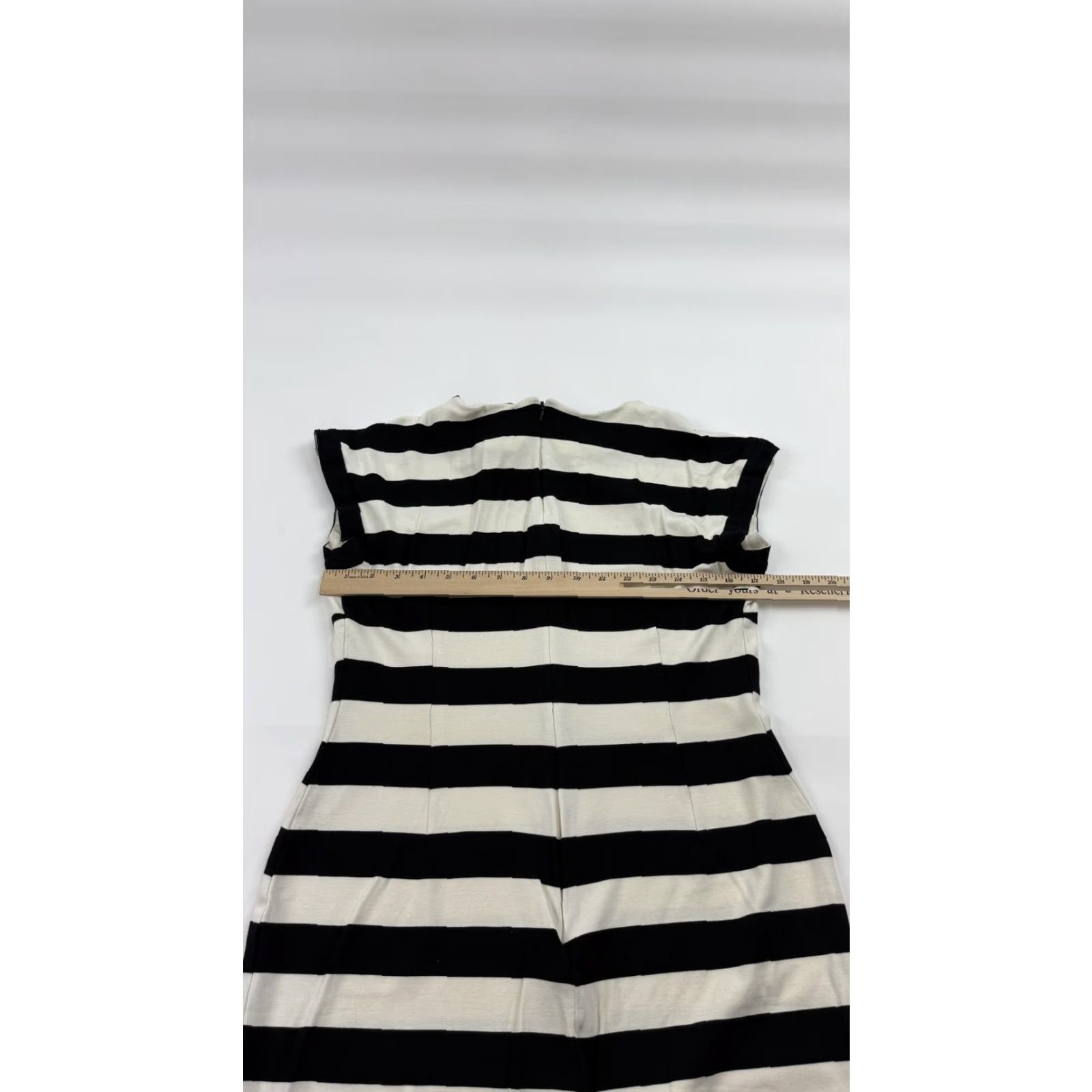 Banana Republic Banana Republic Dress Women Size 12 Knee Length Sheath Black White Striped Cap Sleeve Business Casual Workwear Size XL / US 12-14 / IT 48-50 - 5 Thumbnail