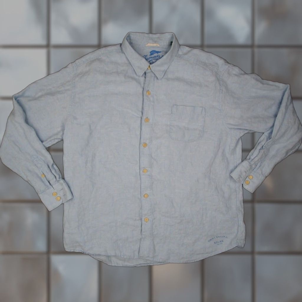Tommy Bahama Tommy Bahama Shirt Mens 2XL XXL Blue Linen Button Up Long Sleeve Travel Resort Shirt Mens 2XL Blue Linen Button-Up Dress Casual Beach Hawaiian Size US XXL / EU 58 / 5 - 1 Thumbnail