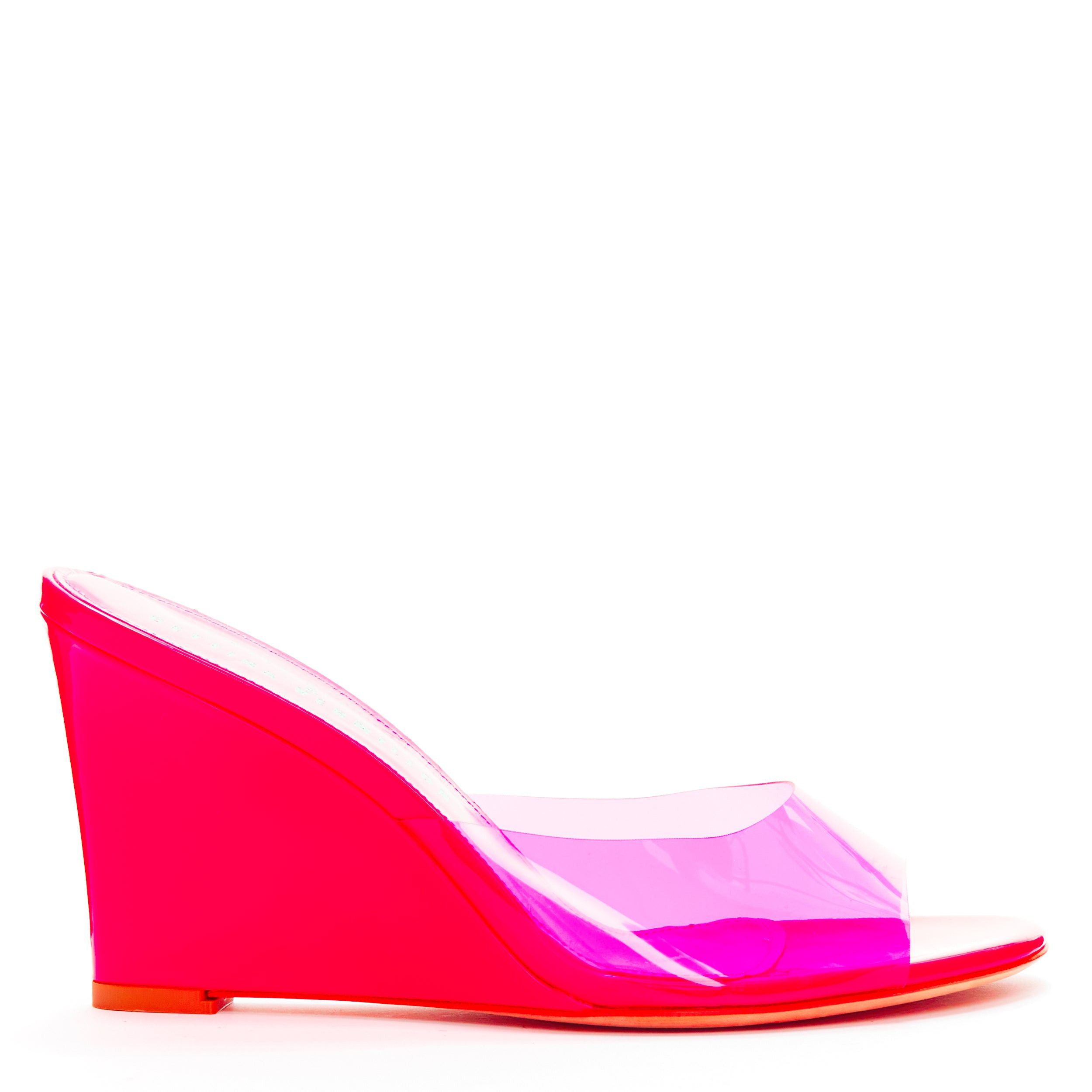 Other BETTINA VERMILLON Emili Sindlev Britney hot pink PVC wedge mules EU37.5 Size US 7.5 / IT 37.5 - 1 Thumbnail