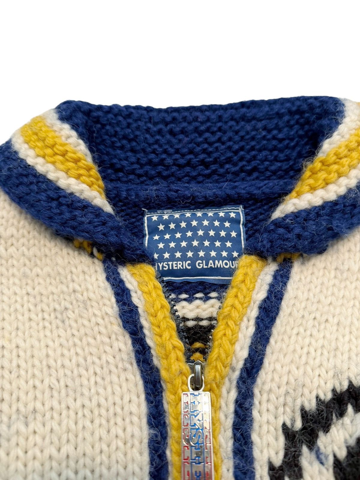 Hysteric Glamour 1990’s Fuck It! Cowichan Zip Cardigan Sweater Size US M / EU 48-50 / 2 - 8 Thumbnail