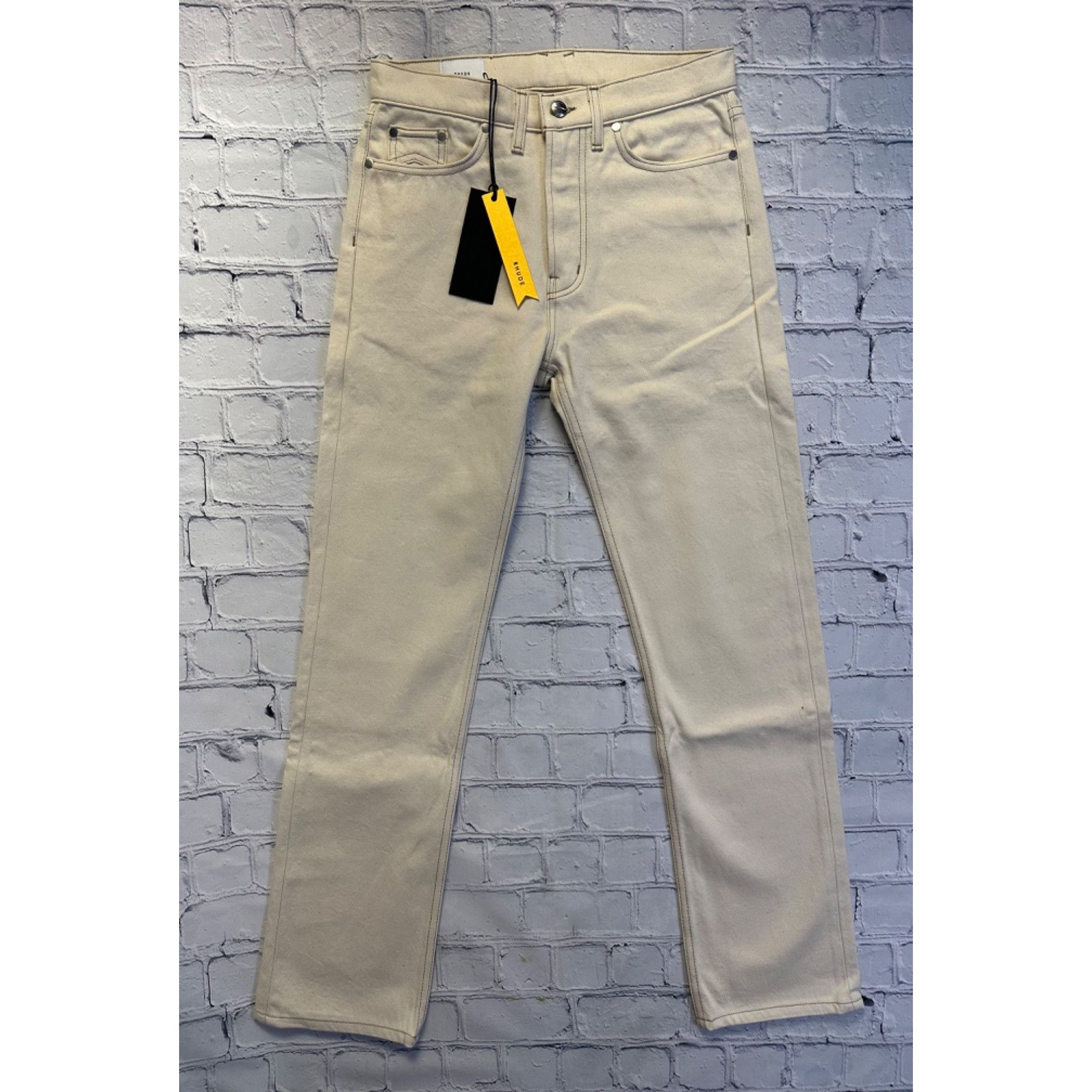 image of Rhude Raw Cotton 90's Denim Pant in Cream, Men's (Size 38)