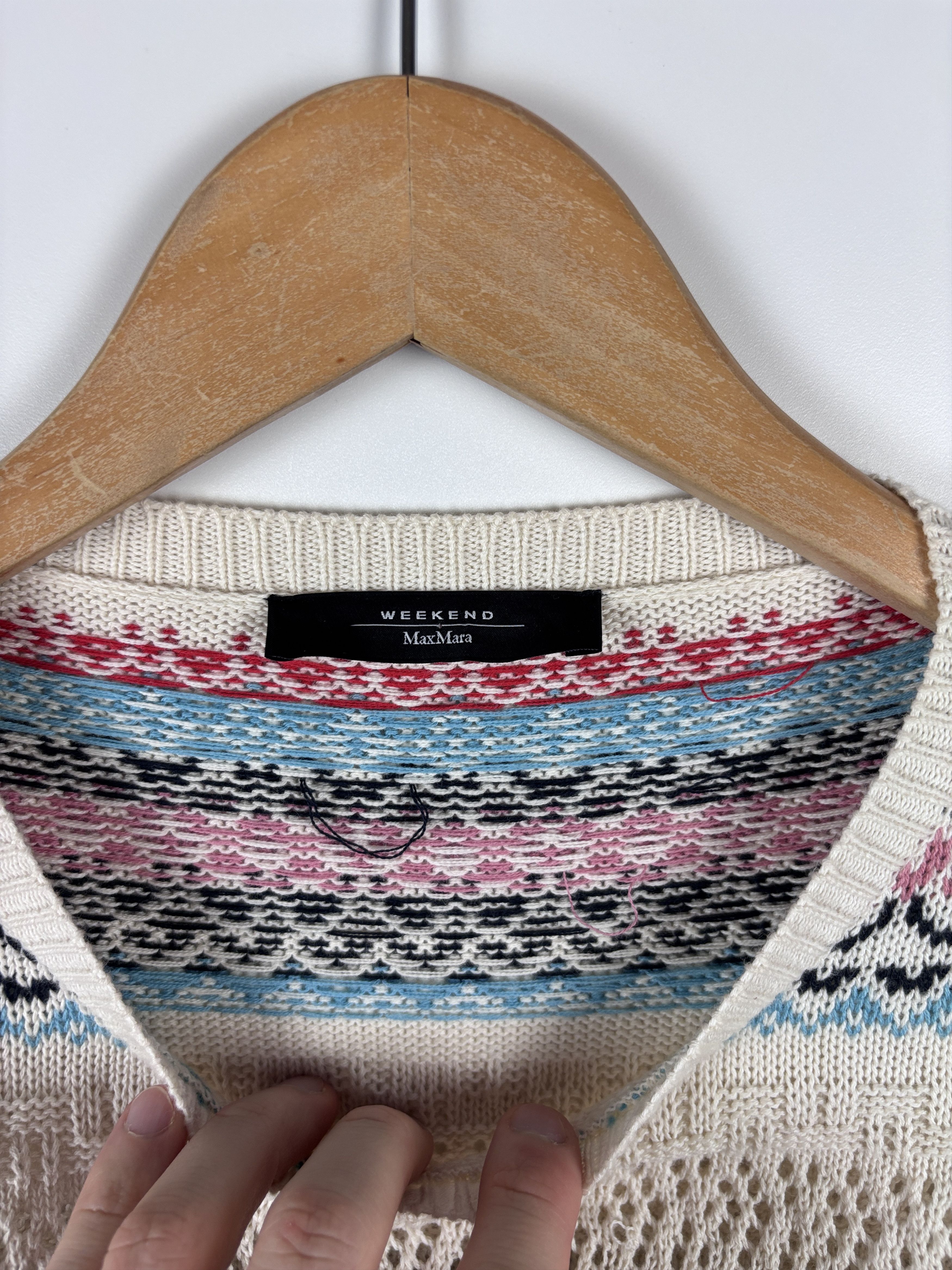 Weekend Max Mara Weekend Max Mara Fair Isle Cotton Knit Sweater Pullover S Size S / US 4 / IT 40 - 4 Thumbnail