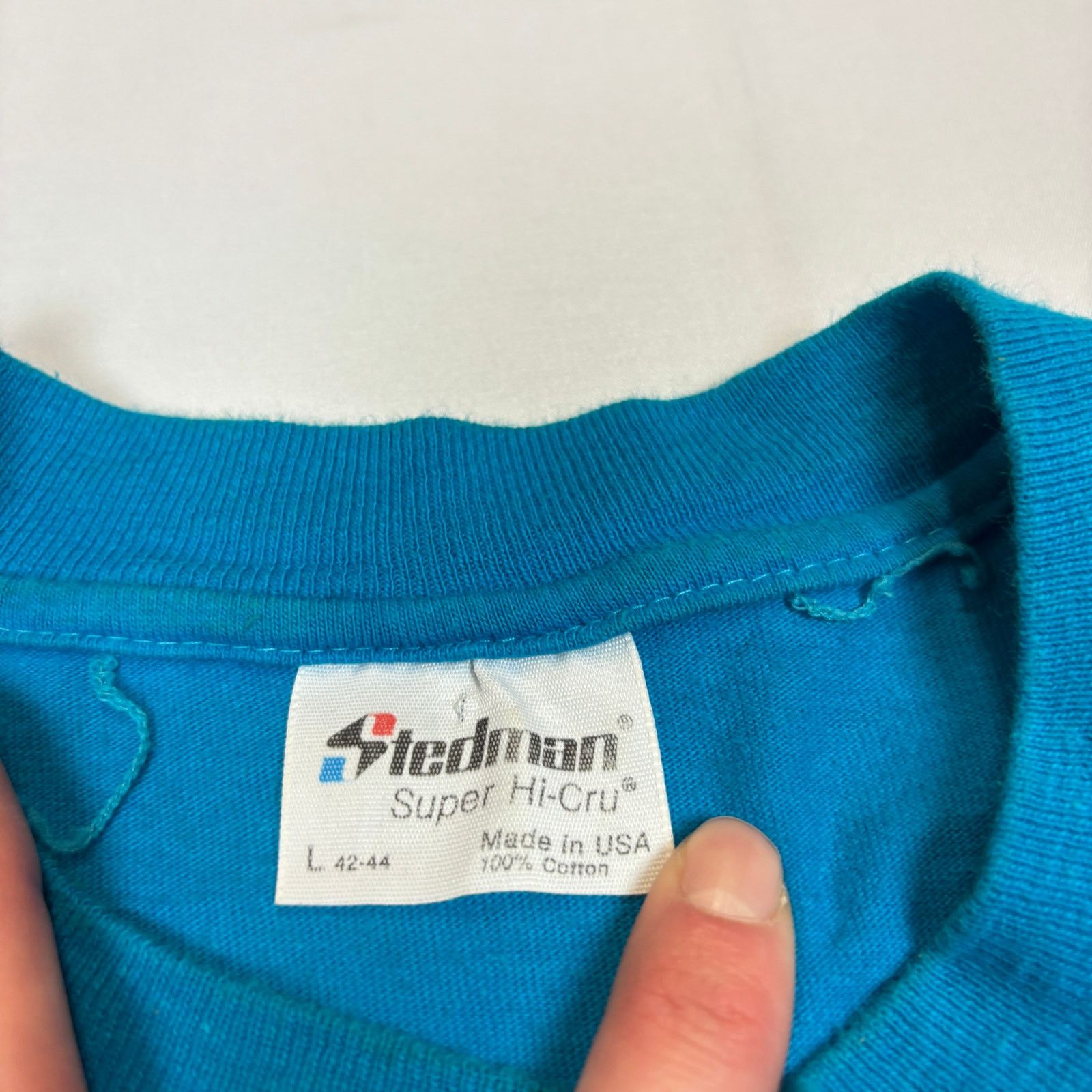 Vintage Vintage 80s Stedman Super Hi Cru Pocket T Shirt Men's Large Size US L / EU 52-54 / 3 - 6 Thumbnail