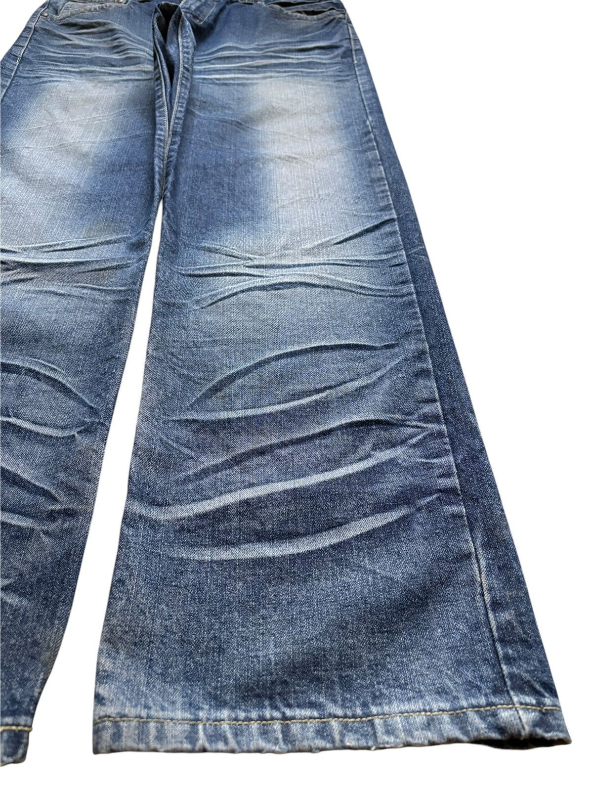 Japanese Brand Vintage Japanese Brand Mud Wash Distress Loose Baggy Jeans Size US 36 / EU 52 - 7 Thumbnail