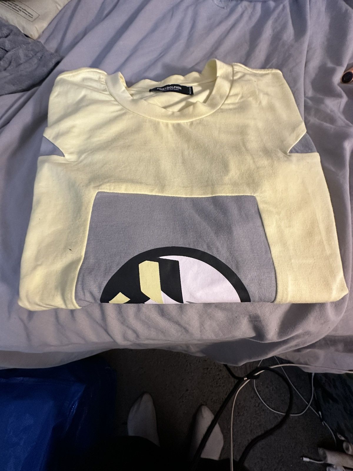 Designer × Pink Dolphin Pink dolphin tee yellow and grey Size US M / EU 48-50 / 2 - 7 Thumbnail