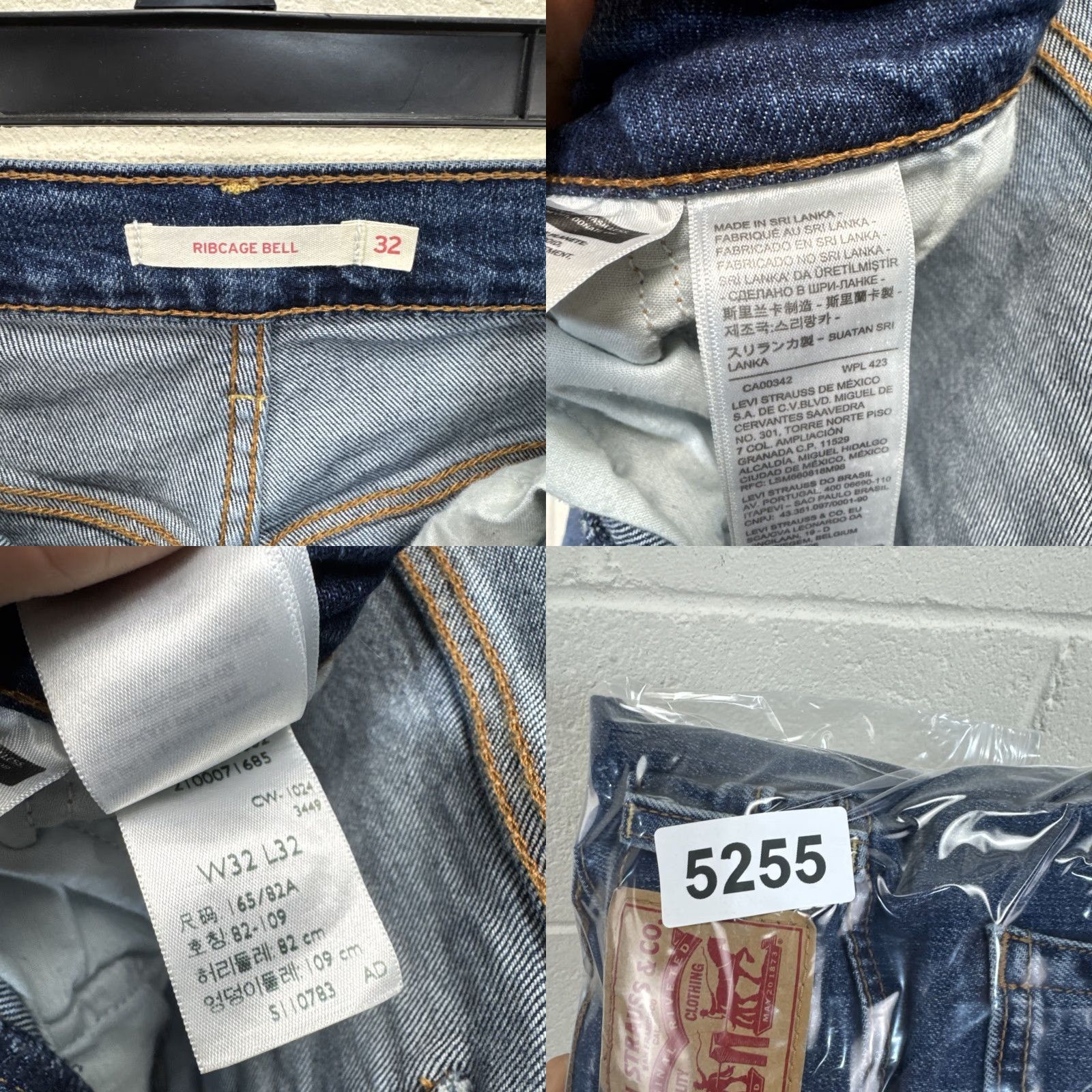 Levi's Levis Women Ribcage Bell Bottom Flared Extra High Rise Medium Wash Denim Jean 32 Size 24" / US 00 / IT 34 - 10 Thumbnail