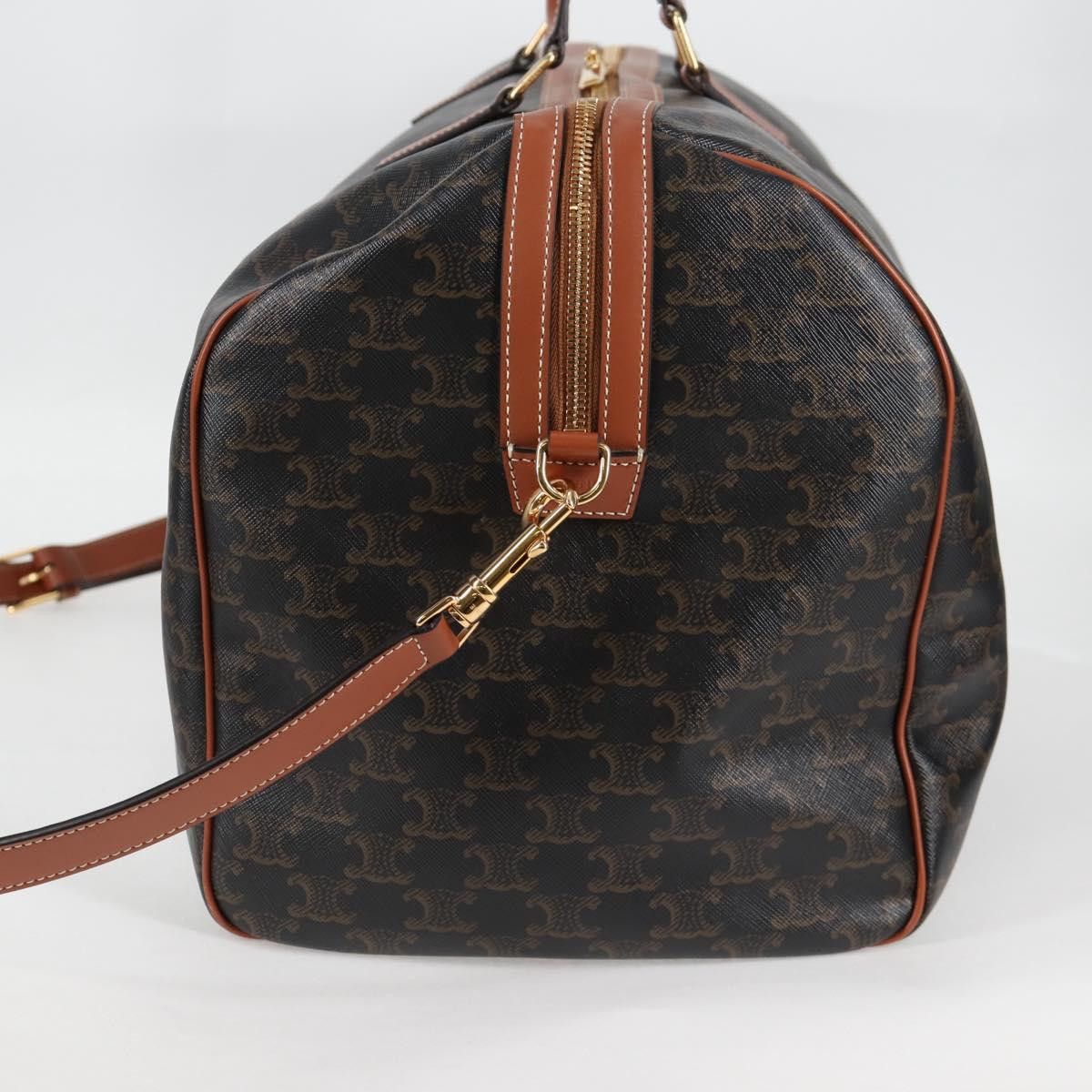 Celine CELINE Triomphe Boston Bag Pvc Leather Black Gold Size ONE SIZE - 3 Thumbnail
