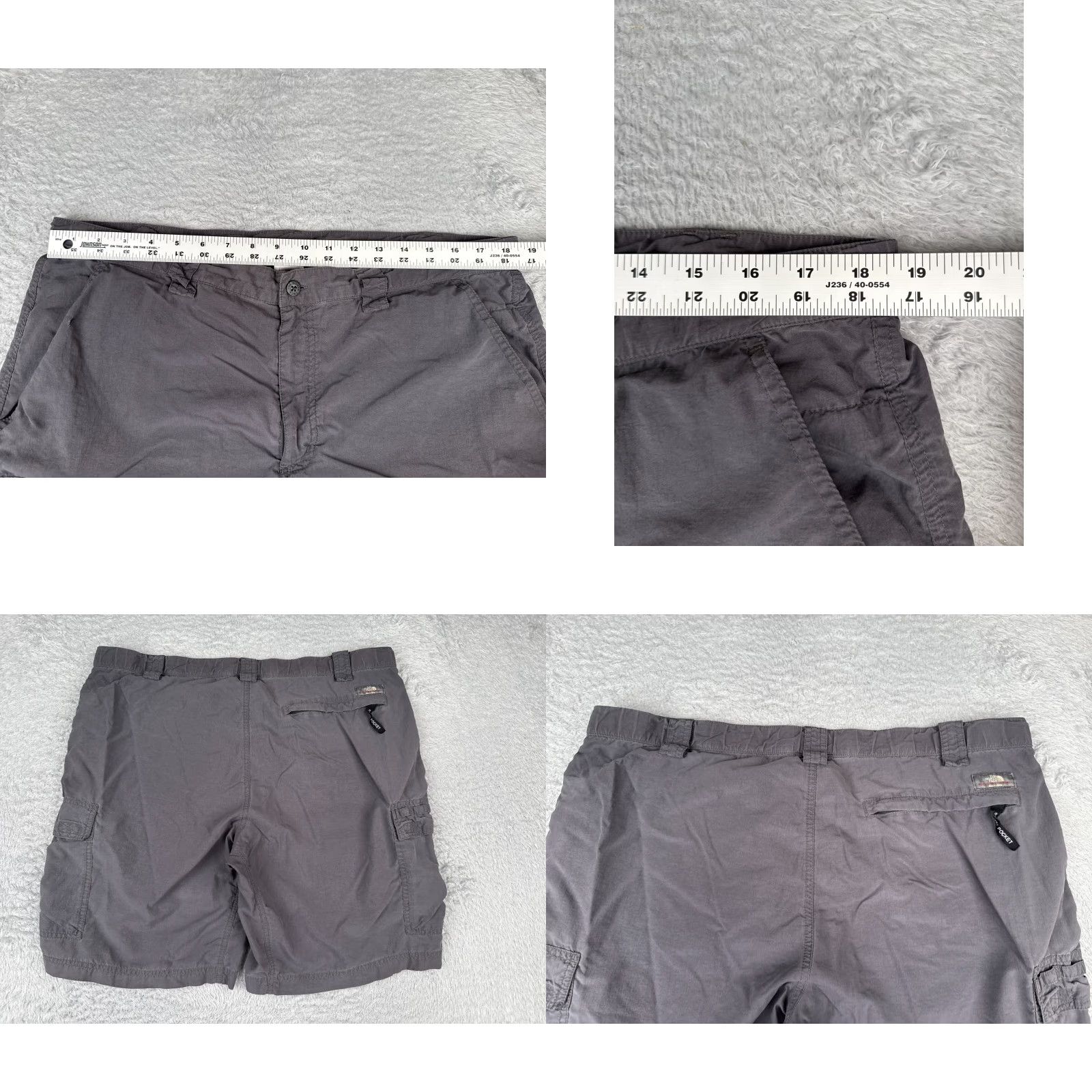 The North Face The North Face Men Shorts Cargo Gray 100% Nylon Stowable Large L 38x10 Pockets Zip Read Size US 33 - 9 Thumbnail