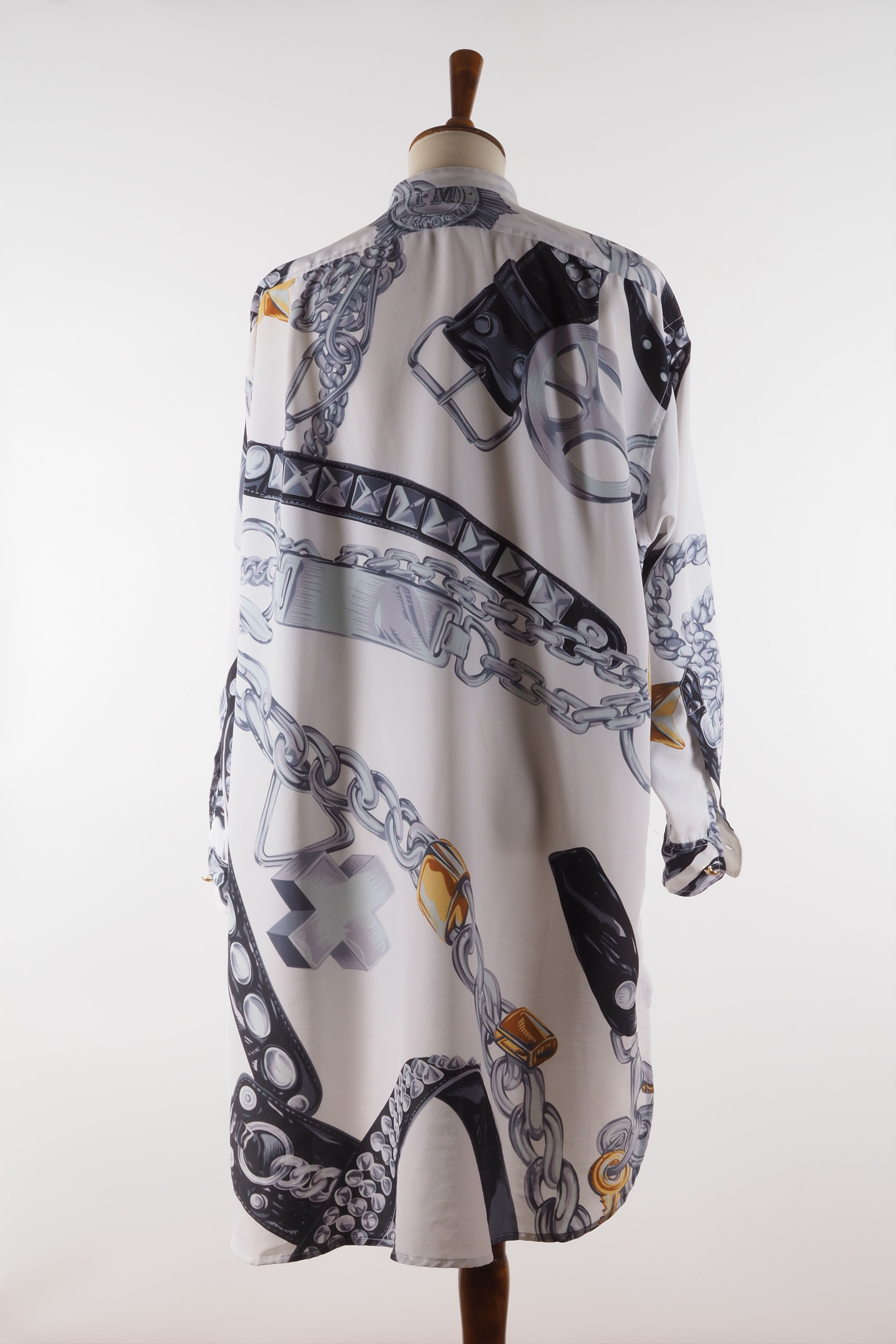 Moschino × Vintage Moschino Vintage Belts Chains Print Long Top Blouse Top Size M / US 6-8 / IT 42-44 - 5 Thumbnail