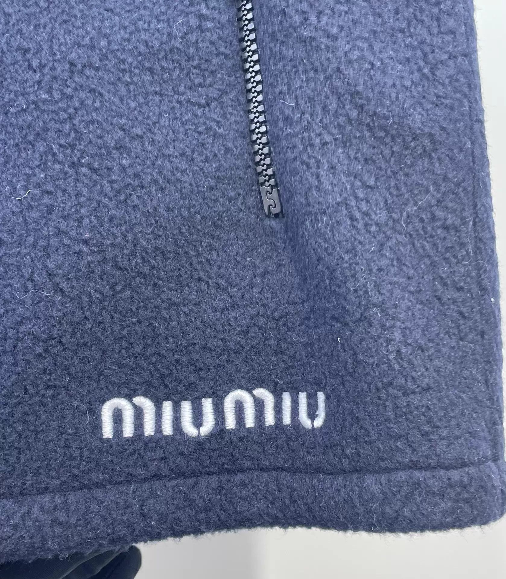 Miu Miu MIU MIU Navy Blue Fleece Drawstring Waist Skirt 97 New Size 25" / US 0 / IT 36 - 5 Thumbnail