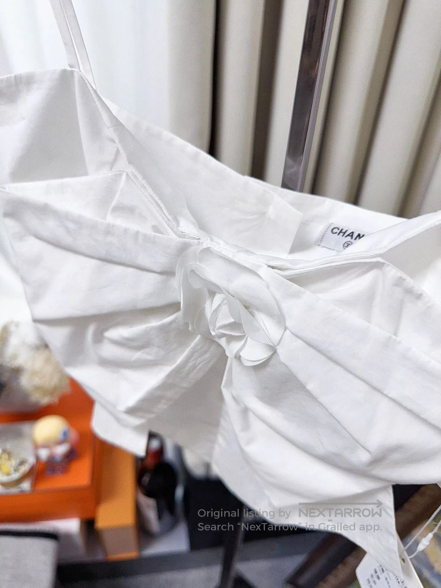 Chanel Chanel 20C White Bow Camellia Camisole. Size XS / US 0-2 / IT 36-38 - 2 Thumbnail
