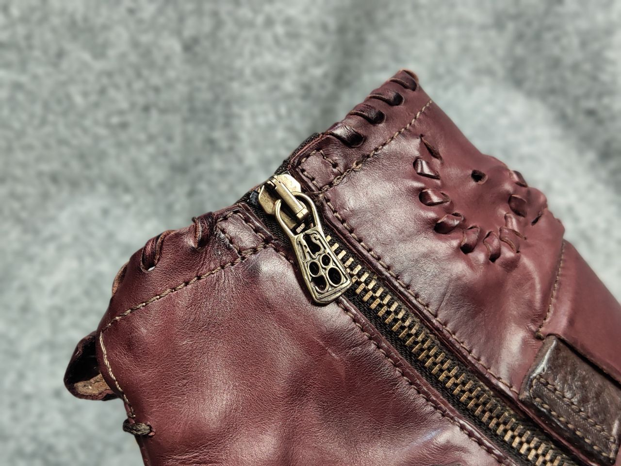 A.S.98 A.S.98 Airstep Design Zip Ankle Boots Shoes Burgundy leather Size US 7 / IT 37 - 18 Thumbnail