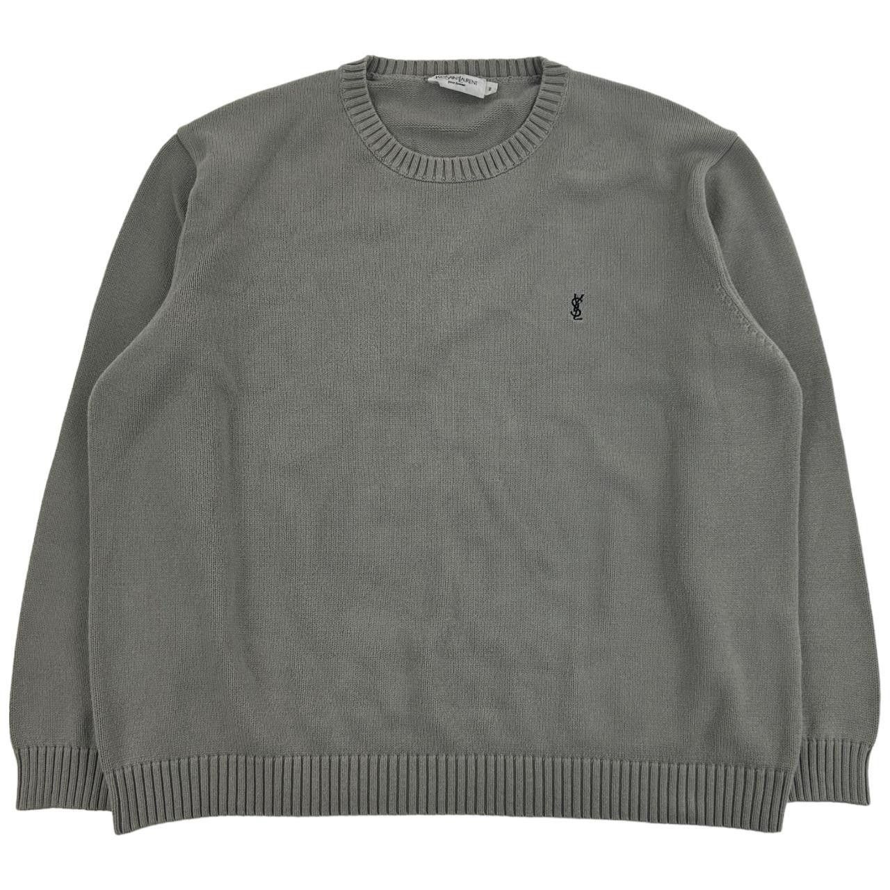 image of Vintage YVES Saint Laurent Knit Jumper Size XL in Grey, Men's