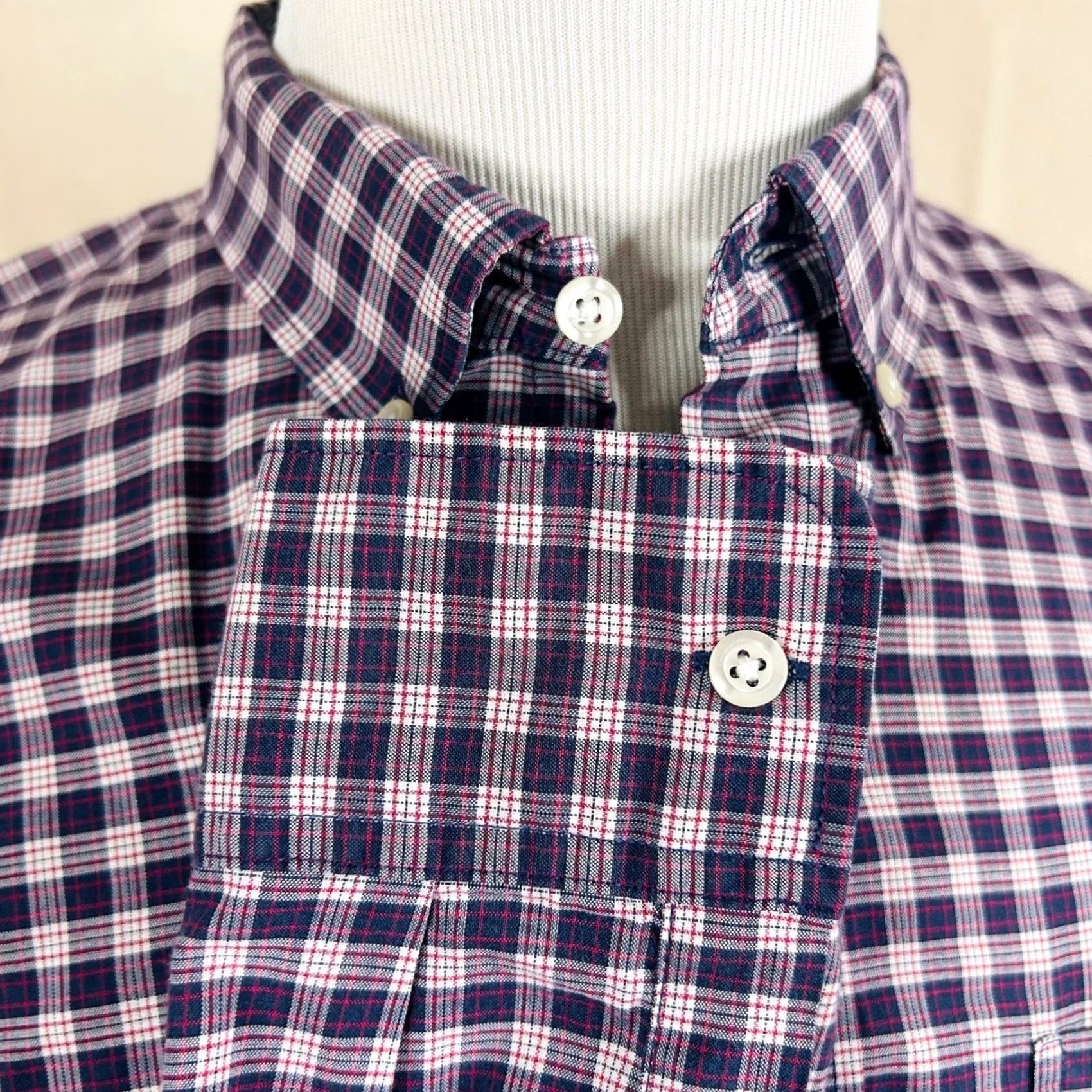 Bonobos Bonobos Button Down Shirt Large Mens Red White Blue Plaid Cotton Fit Size US L / EU 52-54 / 3 - 4 Thumbnail
