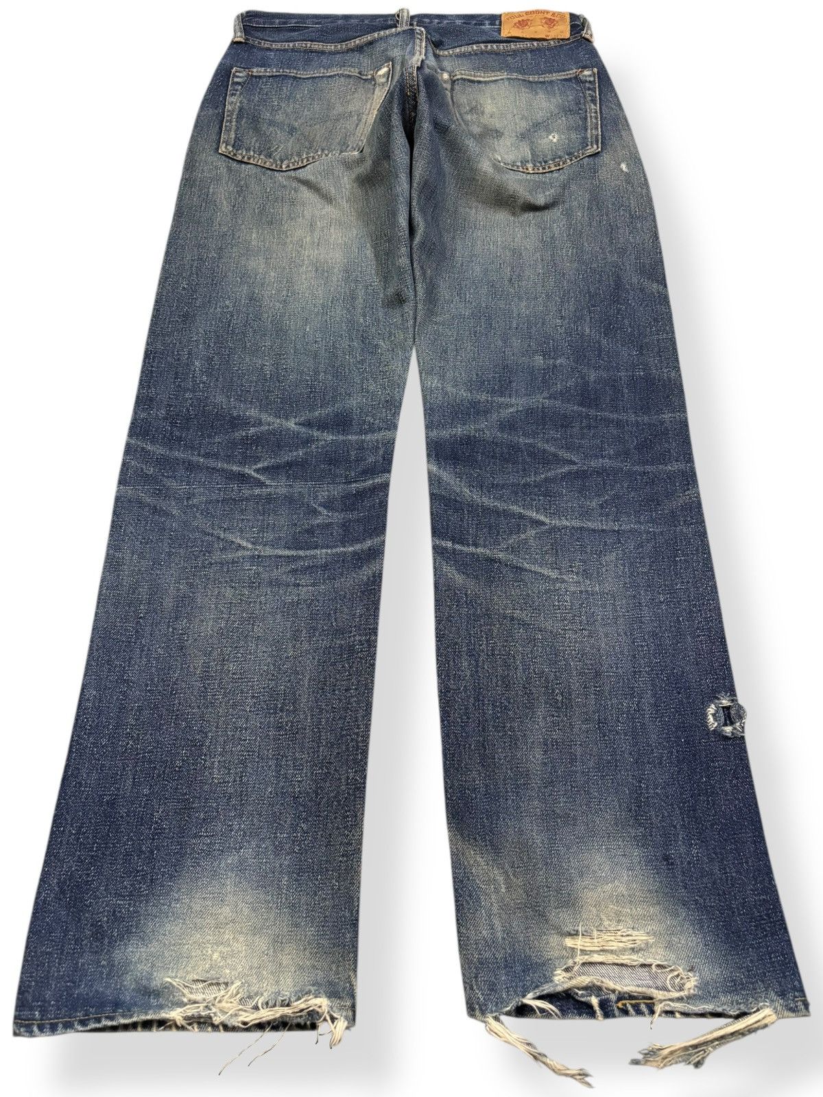 Full Count & Co. Vintage FullCount & Co 1101 Selvedge Distressed Grunge Jeans Size US 30 / EU 46 - 3 Thumbnail