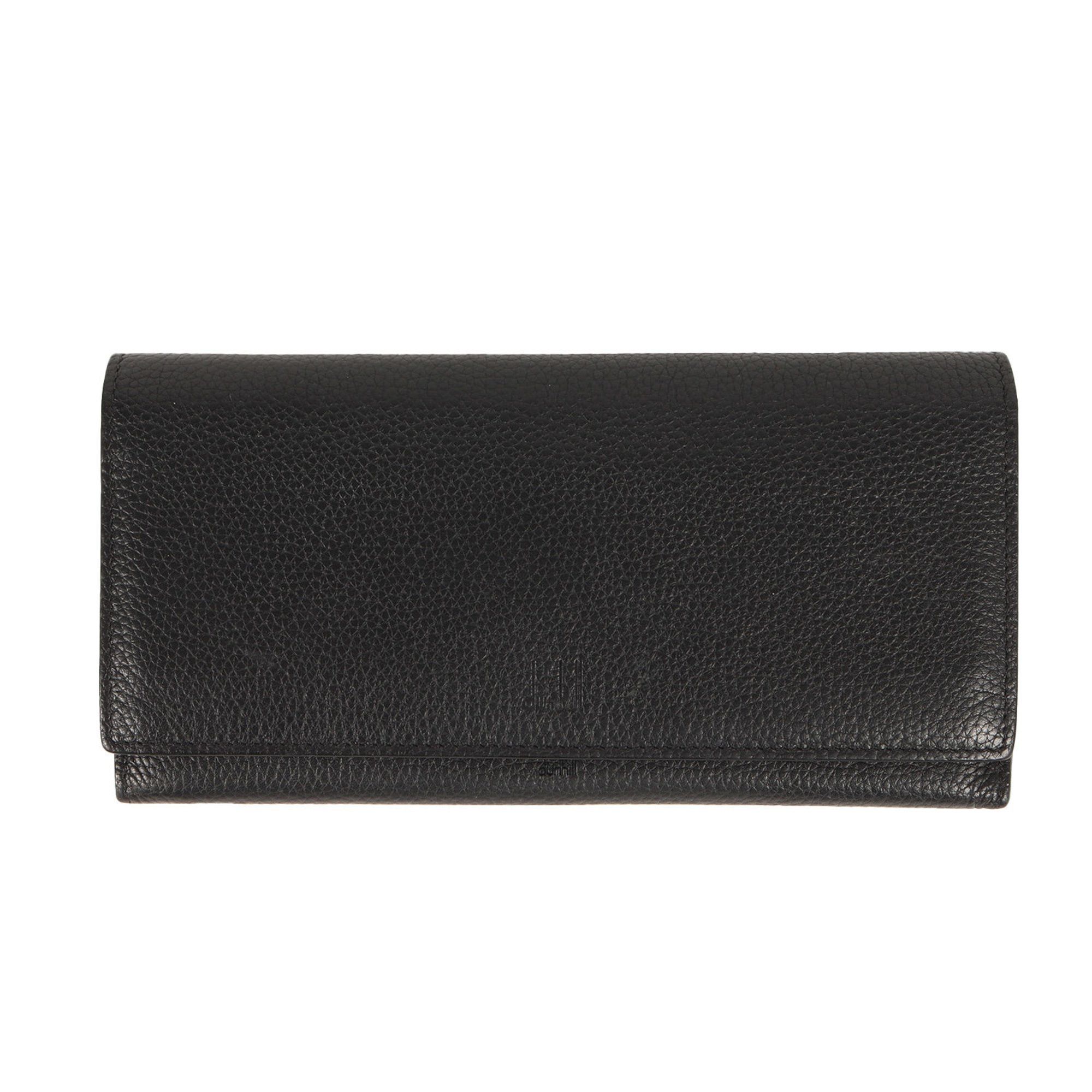 Alfred Dunhill dunhill shrink leather wallet, bi-fold long grained leather, black, men's Size ONE SIZE - 1 Thumbnail