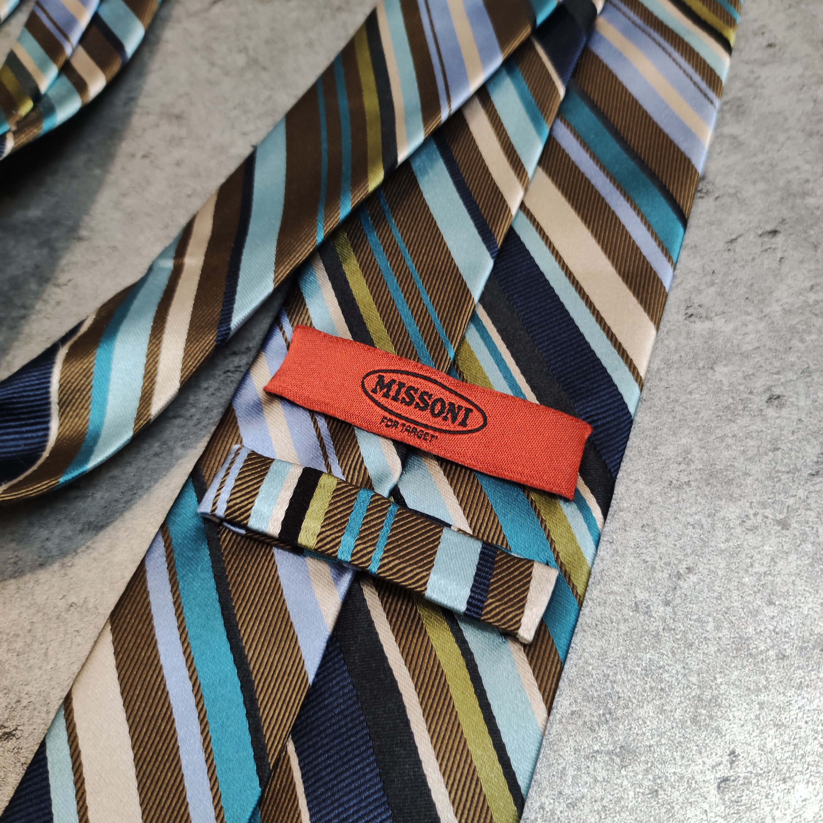 Missoni × Vintage Vintage RARE 90s Missoni Cravatte Silk Abstract Tie Size ONE SIZE - 3 Thumbnail