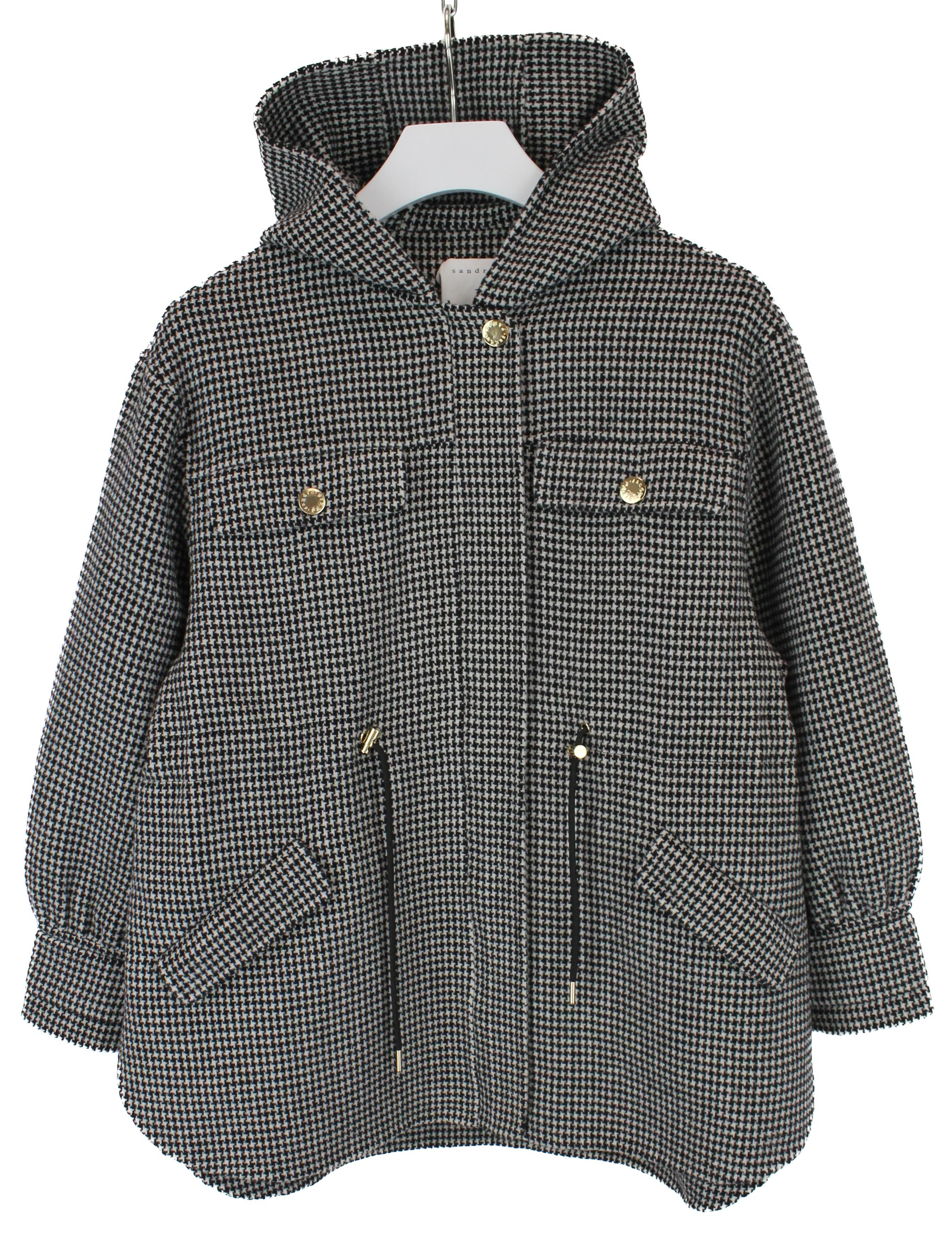 Sandro SANDRO Loumy Jacket Women's (EU) 34 Houndstooth Wool Blend Size XS / US 0-2 / IT 36-38 - 1 Thumbnail