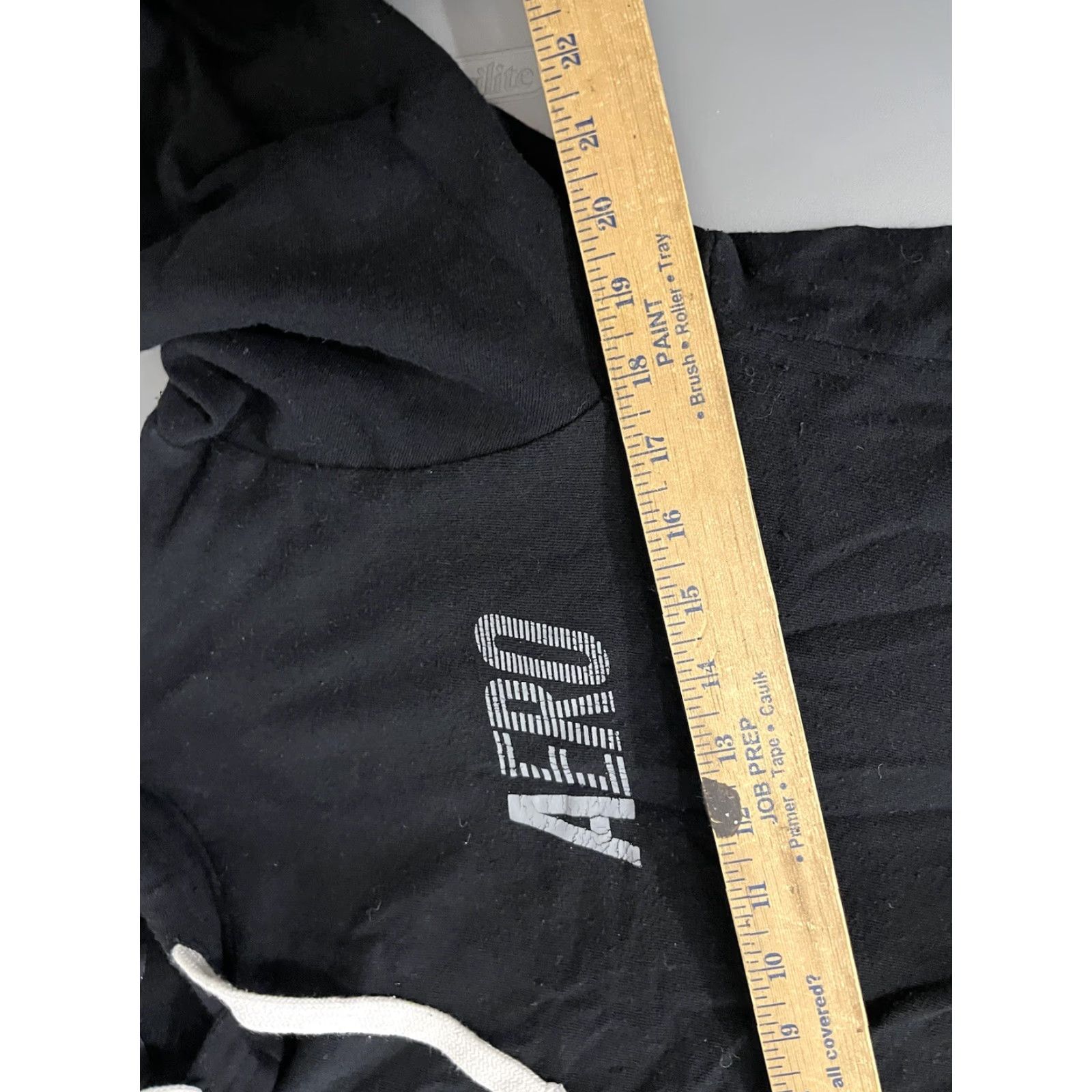 Vintage AERO Aeropostale Hoodie Women's Size L Pullover Sweatshirt Black Logo Hooded Size L / US 10 / IT 46 - 6 Thumbnail