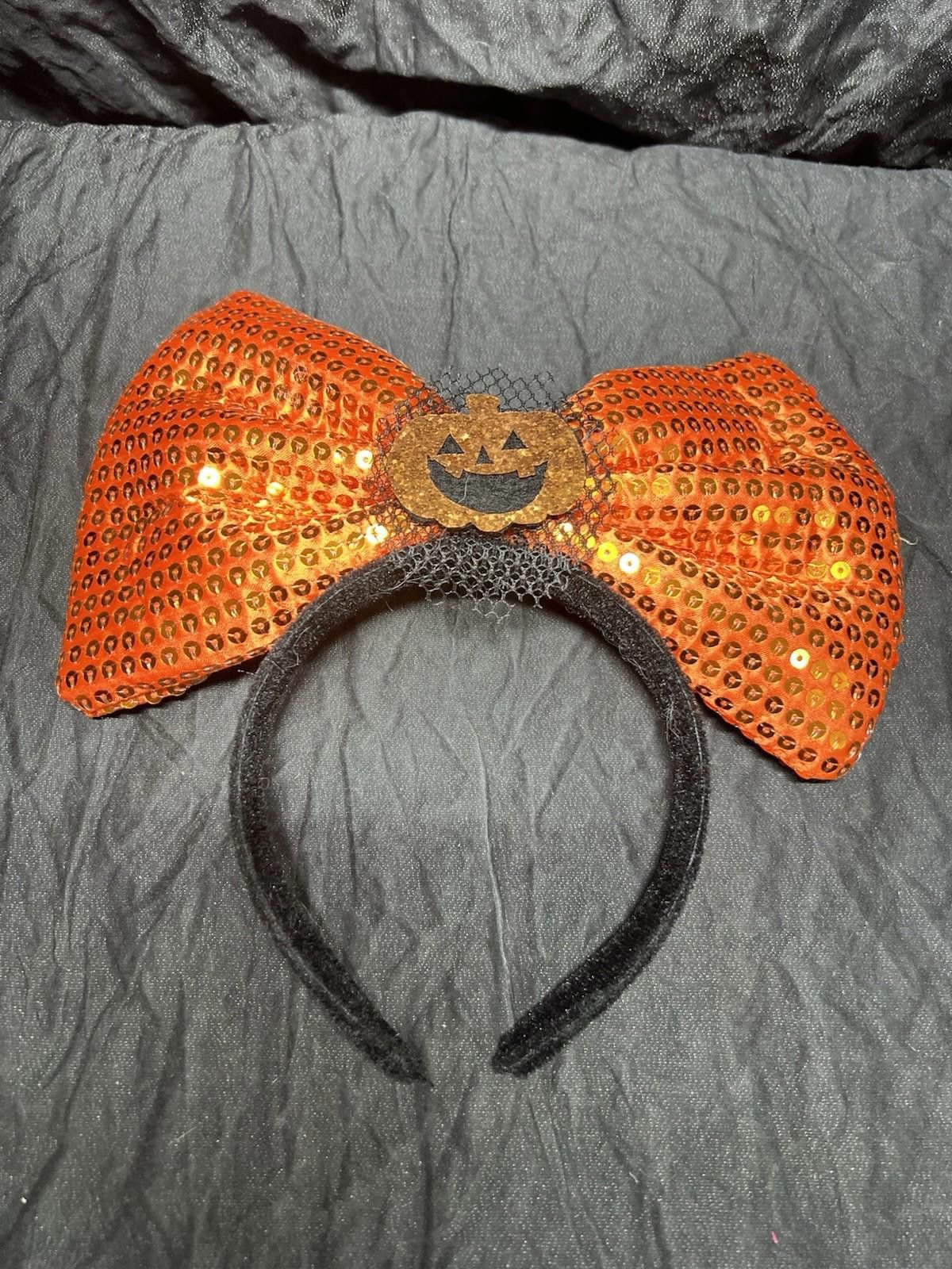 The Unbranded Brand HALLOWEEN PUMPKIN SEQUINED HEADBAND ORANGE/BLACK Size ONE SIZE - 1 Thumbnail