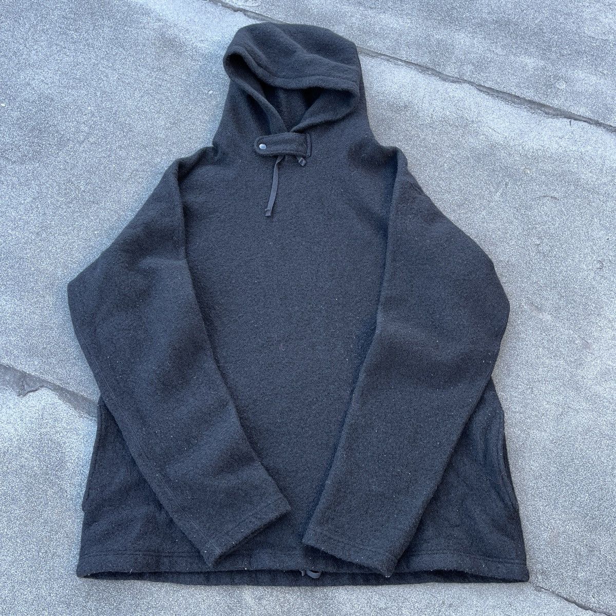 image of Engineered Garments Oversized Wool Hoodie (Unisex) in Black, Men's (Size XL)