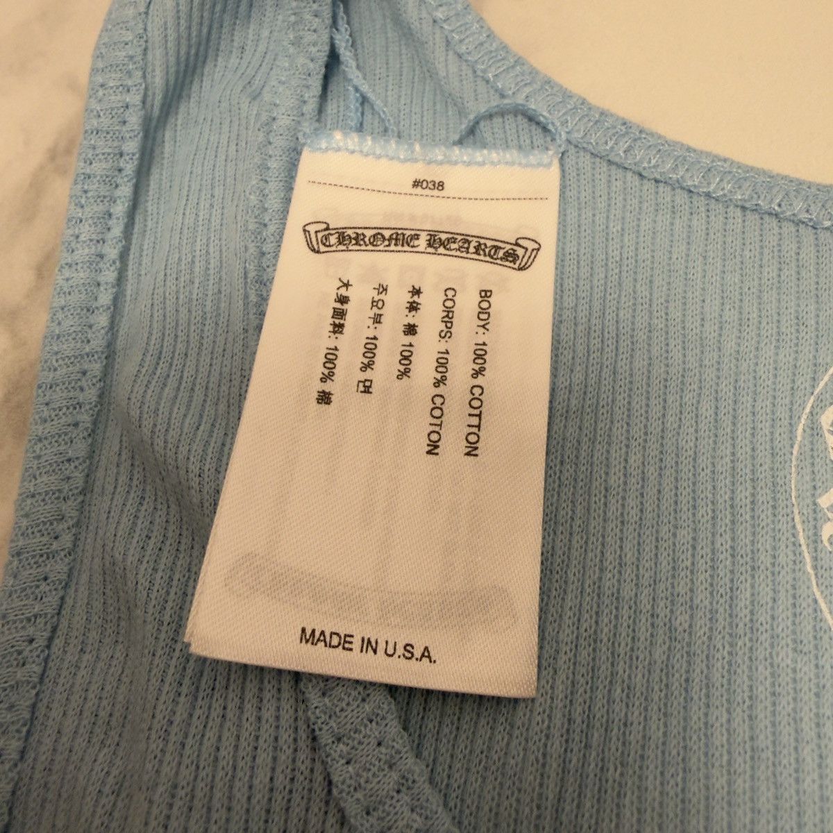 Chrome Hearts CHROME HEARTS BABY BLUE TANK TOP XL 🚫READ DESCRIPTION🚫 Size US XL / EU 56 / 4 - 4 Thumbnail