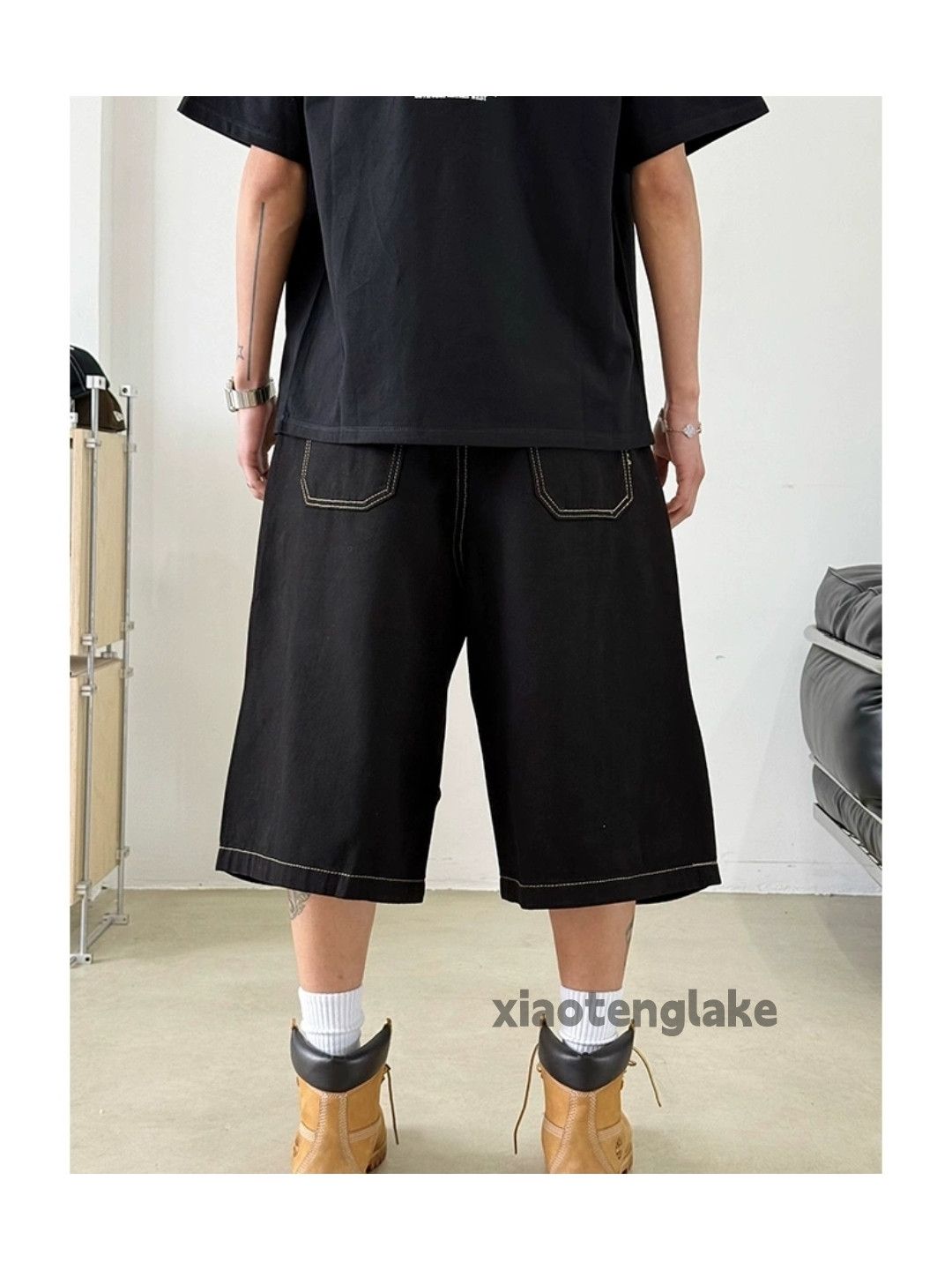 Designer Unisex utility punk yuppie loose baggy cargo shorts Size US 34 / EU 50 - 3 Thumbnail