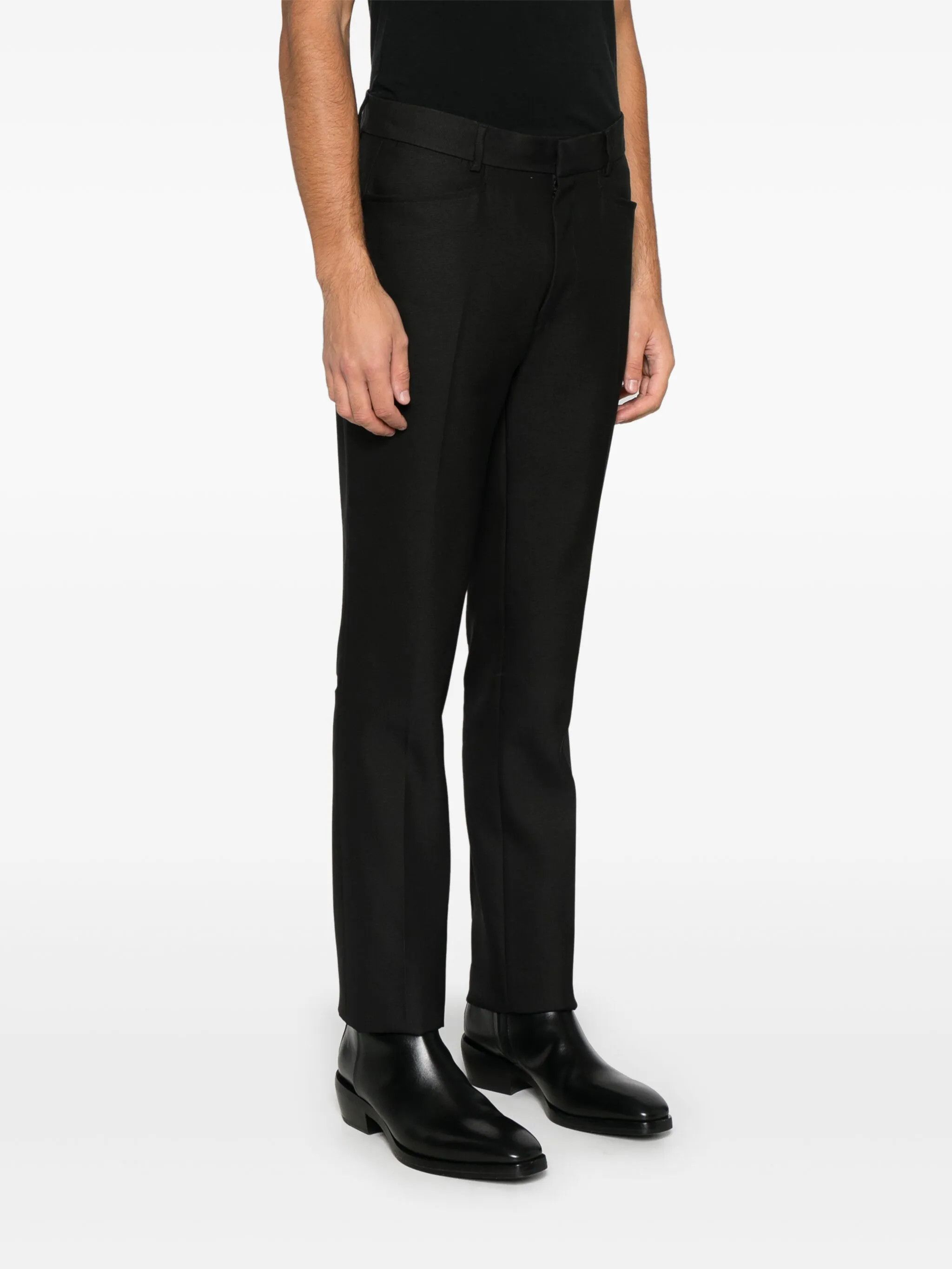 Tom Ford o1s22i1n0125 Wool And Silk Trouser in Black Size US 34 / EU 50 - 3 Thumbnail