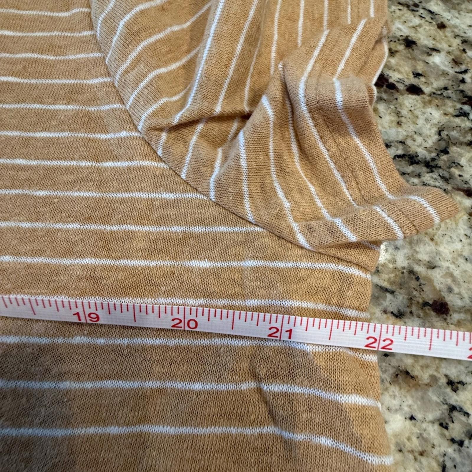 Other Banana Republic Factory linen blend tan white striped tee XL Size XL / US 12-14 / IT 48-50 - 10 Thumbnail