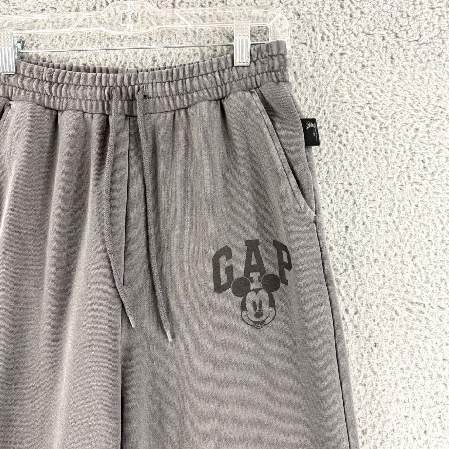 Gap Gap Disney Sweatpants Womens Small Gray Mickey Mouse Wide-Leg Joggers Pull On Size 28" / US 6 / IT 42 - 2 Thumbnail