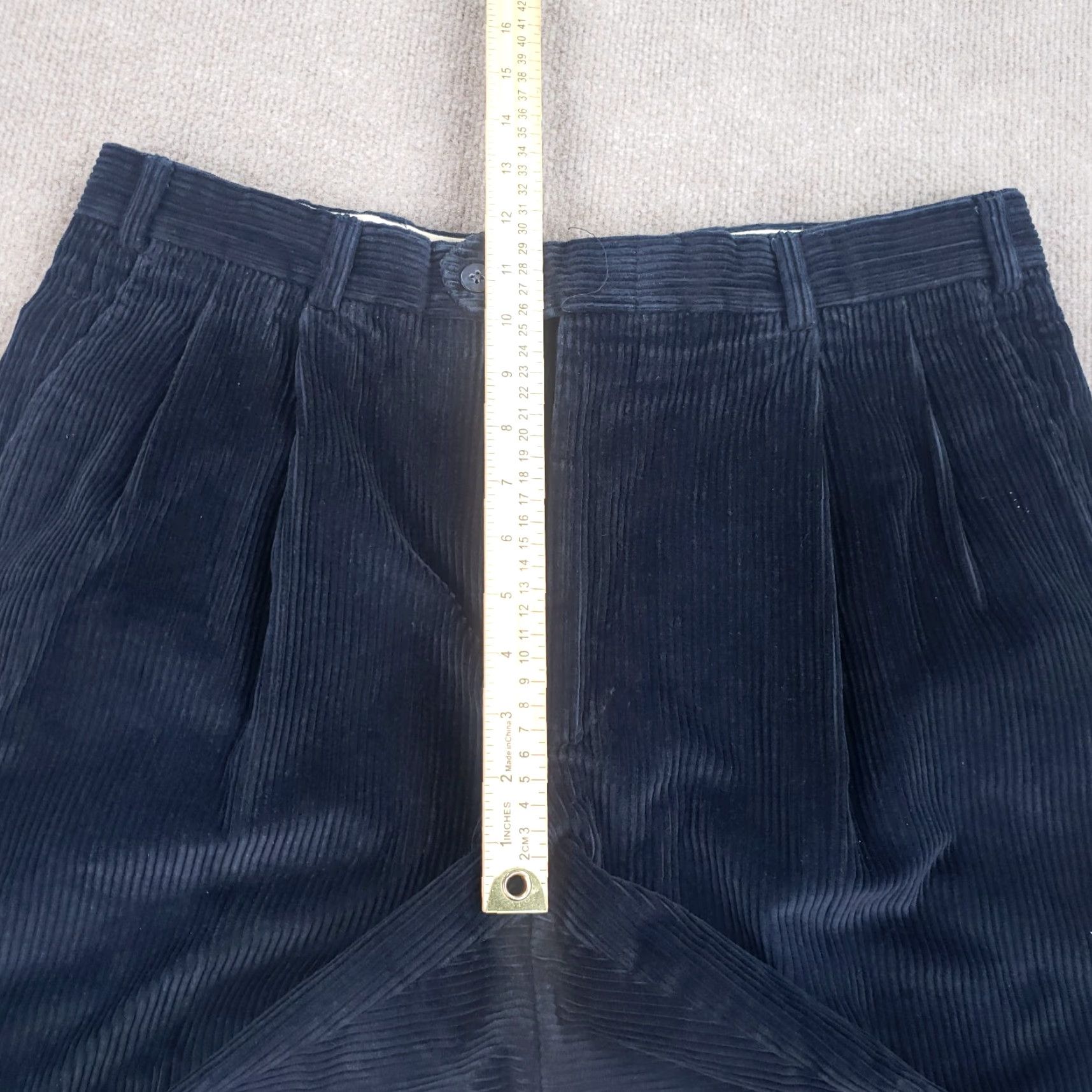 Berle Berle Corduroy Pants Mens 34x27 Blue Straight Leg Cuff Flat Front Casual Size US 34 / EU 50 - 6 Thumbnail