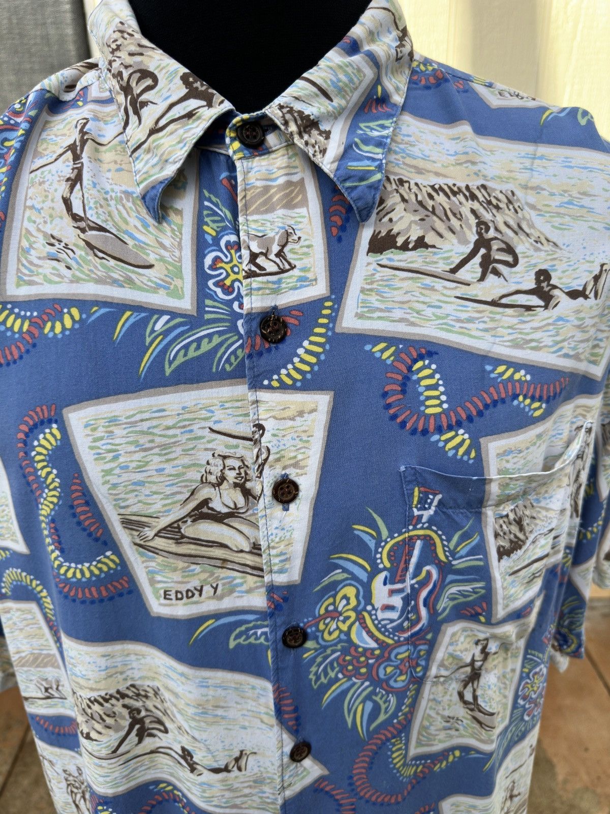 Reyn Spooner Reyn Spooner Hawaiian Print Full Button Blue Men's XL Size US XL / EU 56 / 4 - 3 Thumbnail