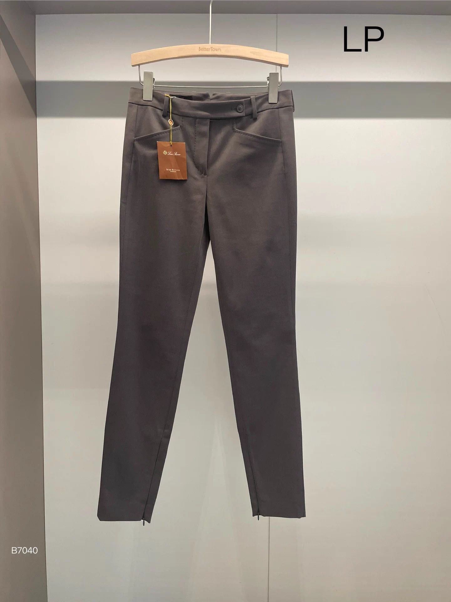 Loro Piana LP mid-gray cotton trousers 38B Size 38R - 1 Thumbnail