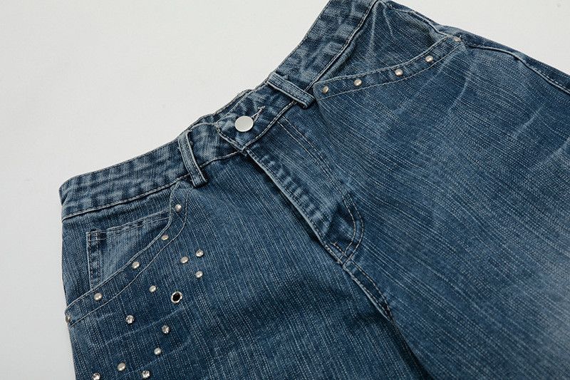 Vintage American retro studded lightning bolt jeans for men Size US 32 / EU 48 - 3 Thumbnail