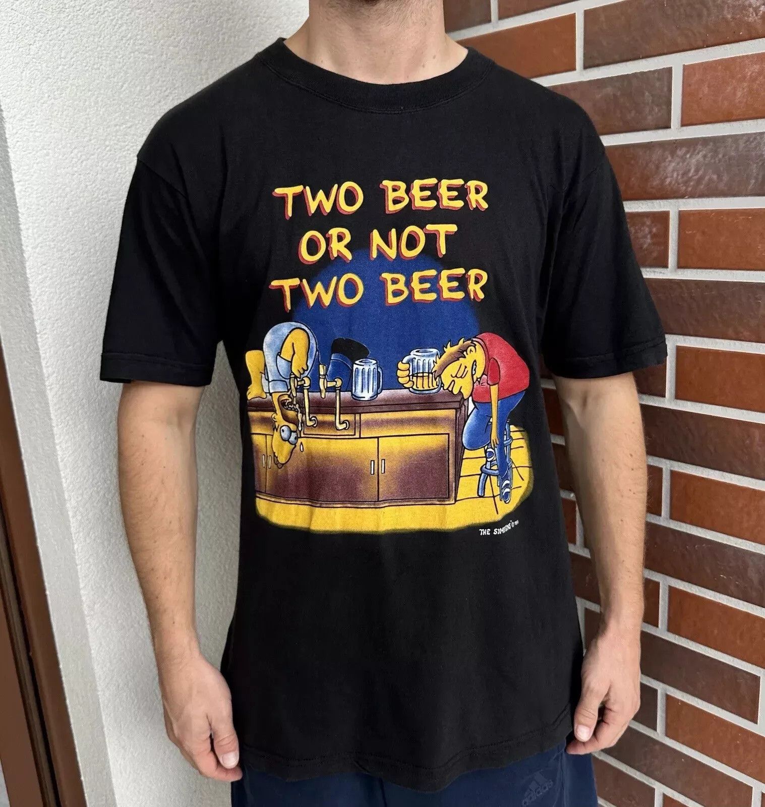 Vintage Vintage 1999 90s The Simpsons Two Beer Tee T-Shirt Men's Size US XL / EU 56 / 4 - 1 Thumbnail