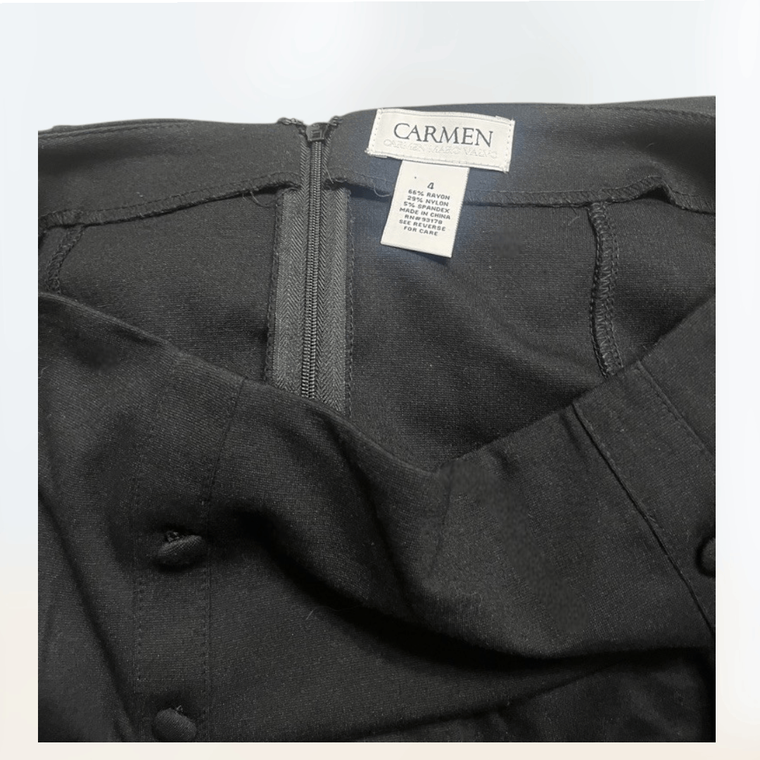 Other Carmen Marc Valvo Black Midi Skirt Size 4 Size 27" / US 4 / IT 40 - 3 Thumbnail