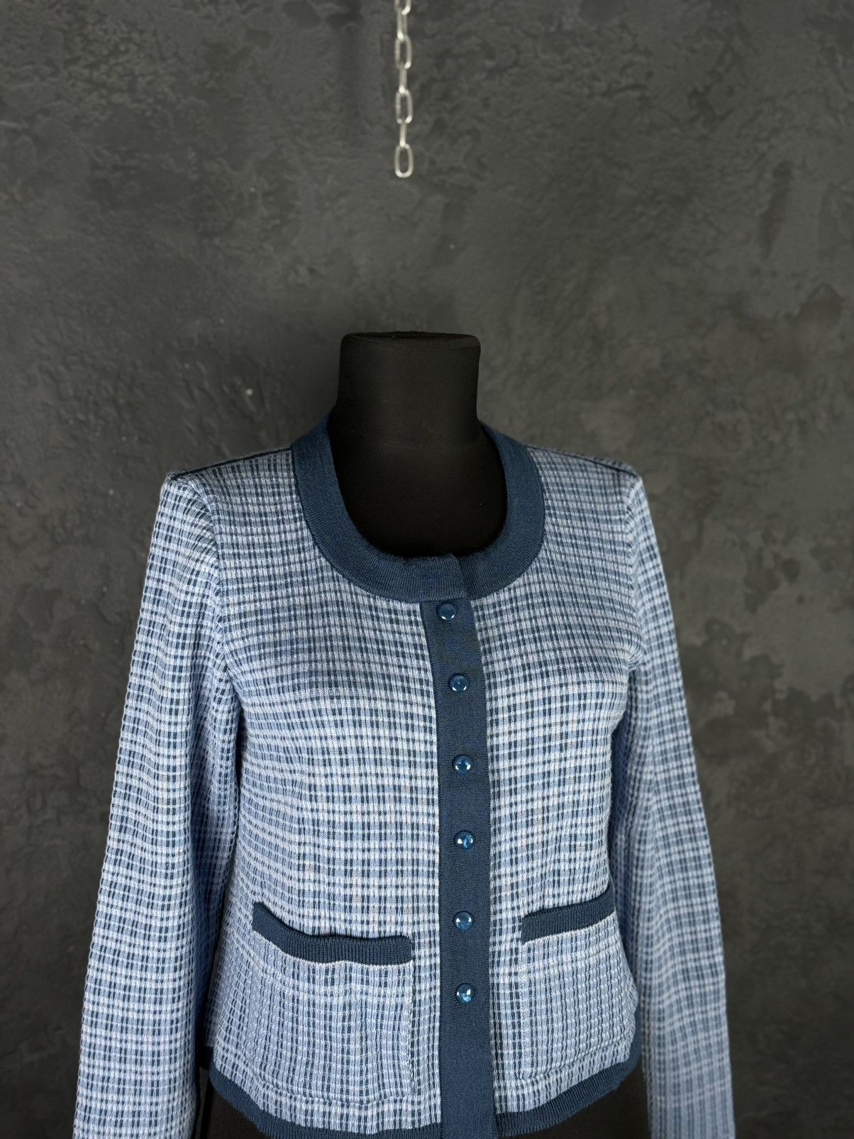 Other OLEANA Women’s Poised Plaid Merino Wool Cardigan Size M Size M / US 6-8 / IT 42-44 - 2 Thumbnail