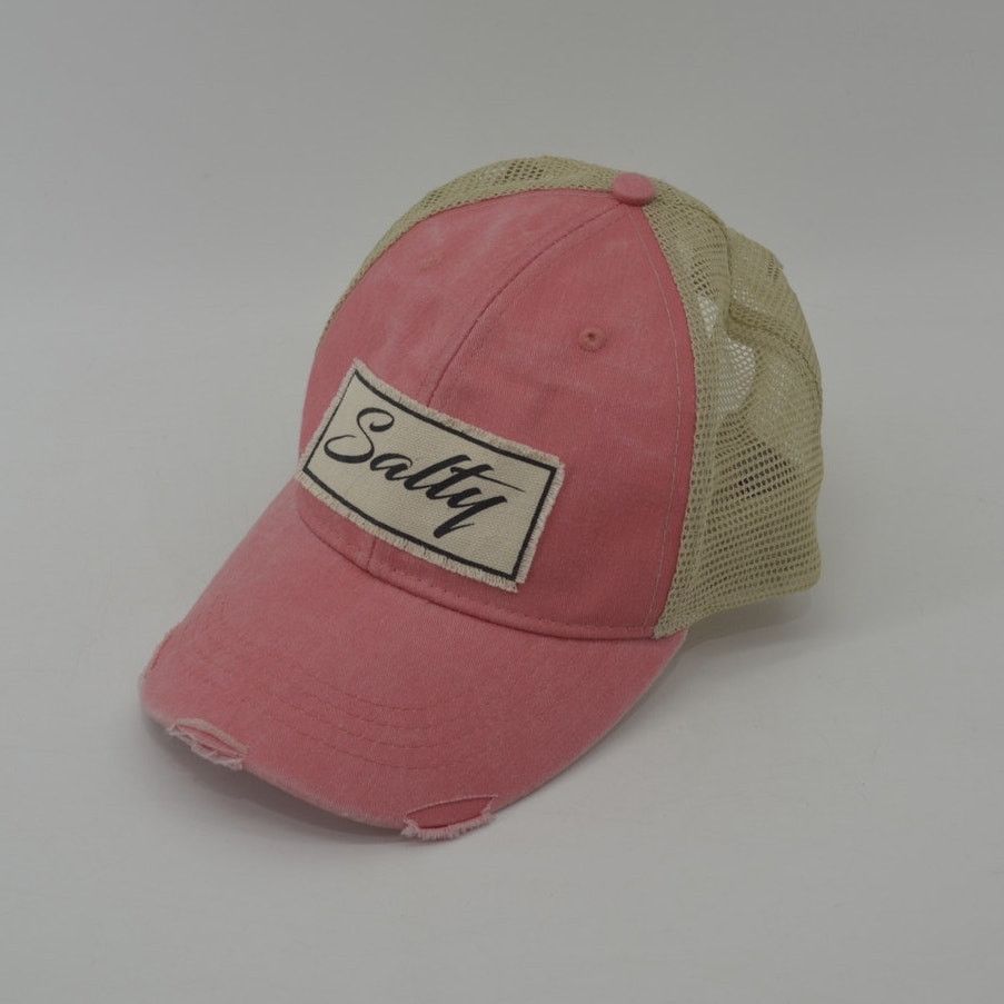 Adams Adams Salty Coral Tan Baseball Distressed Trucker Hat OS Size ONE SIZE - 11 Thumbnail