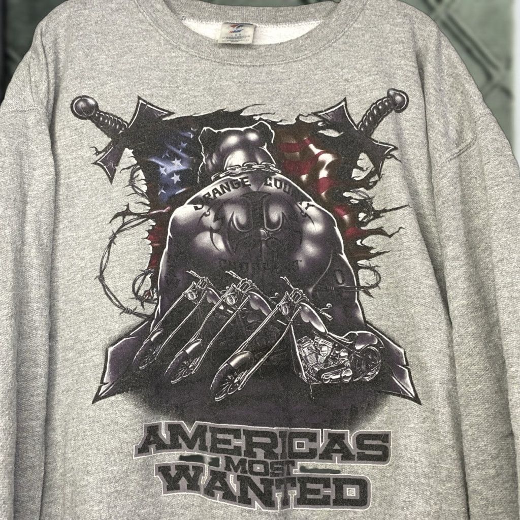 Jerzees VINTAGE Orange County Choppers Sweatshirt Crewneck Mens Large Gray Motorcycle Pullover Graphic Print Distressed 24x27 Jerzees Cotton Blend All Seasons Size US L / EU 52-54 / 3 - 1 Thumbnail