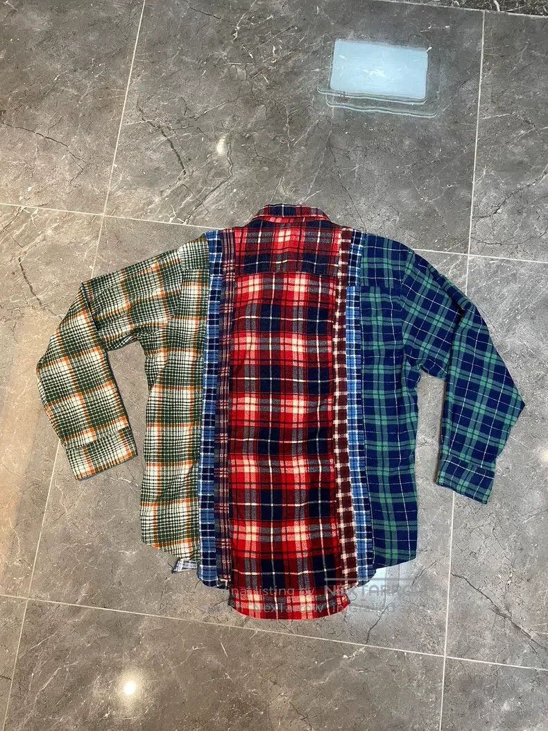 Needles Needles Vintage Shirt Antique Patchwork Washed Old Size US L / EU 52-54 / 3 - 2 Thumbnail
