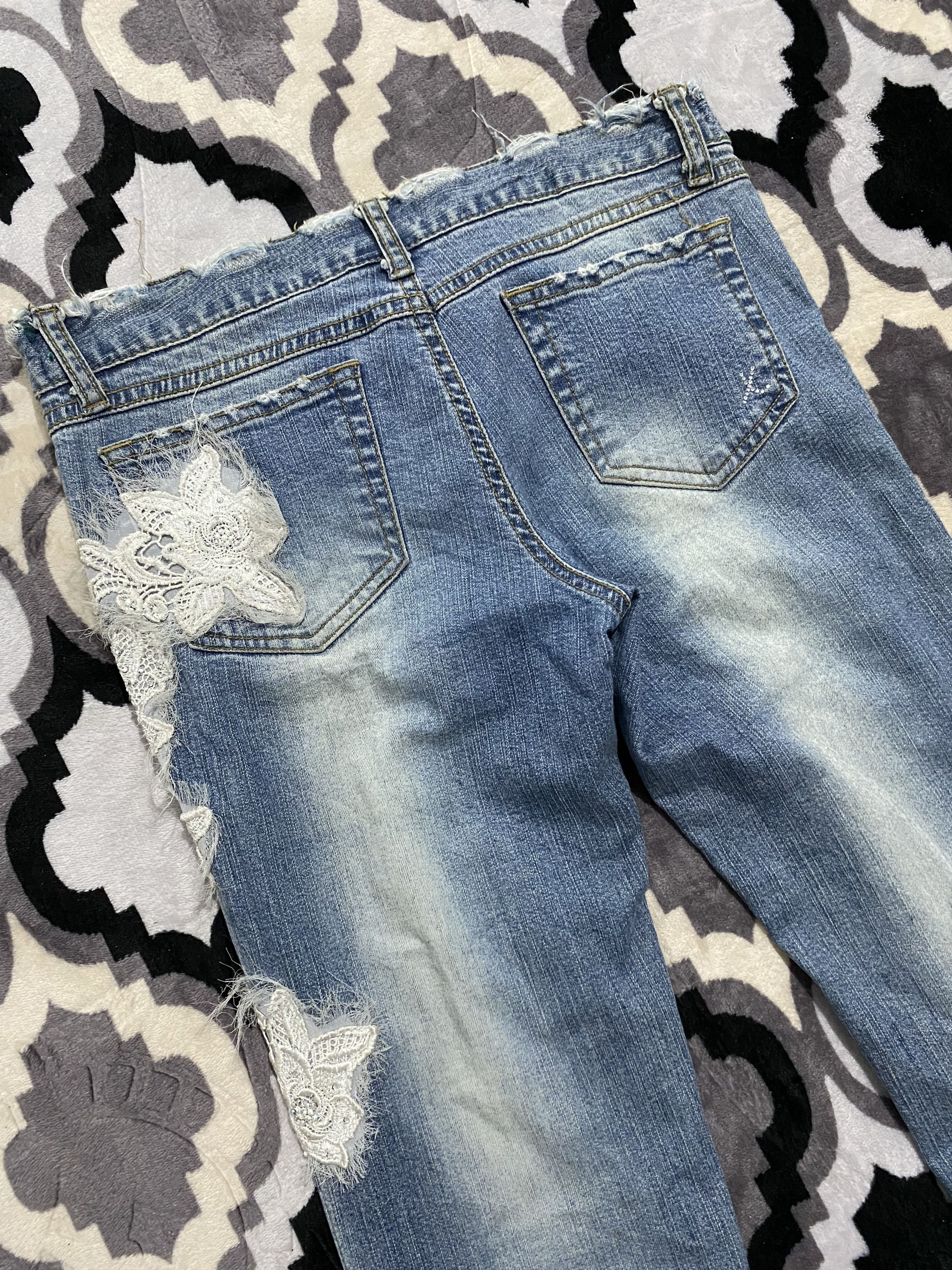 If Six Was Nine X CHROMOSOME IN X distressed patchwork flared LGB style Size US 30 / EU 46 - 6 Thumbnail