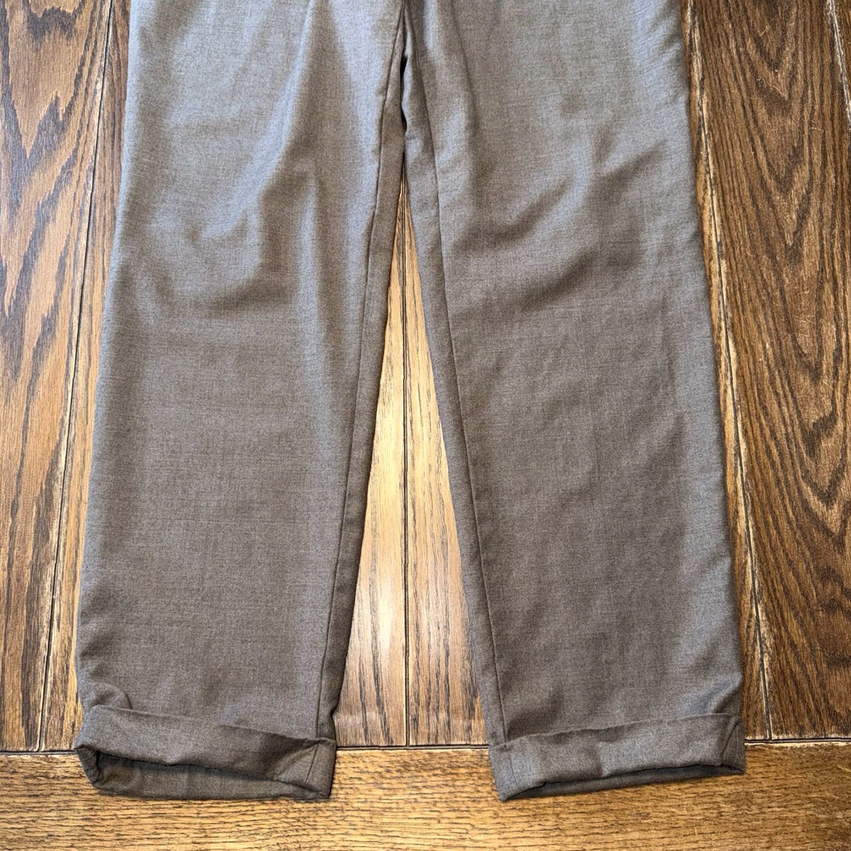 Ermenegildo Zegna Ermenegildo Zegna Mila 37x32 Dress Pants Brown Flannel Wool Mens Straight Front Pockets Logo Regular Pants Mens Dress Pants Size US 37 - 2 Thumbnail