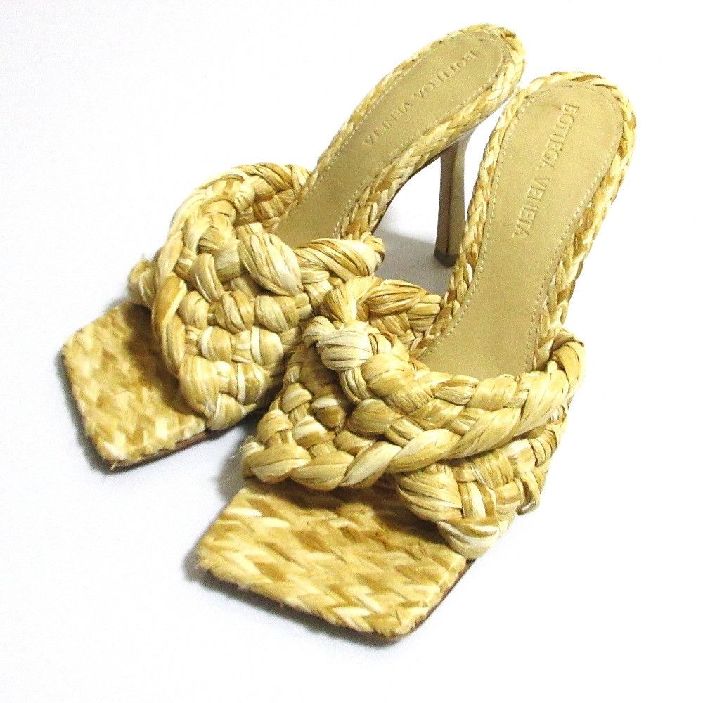 Bottega Veneta Bottega Veneta Bottega Veneta Raffia Mule Sandals Plant-based Shoes DUTY FREE for USA Size ONE SIZE - 1 Thumbnail