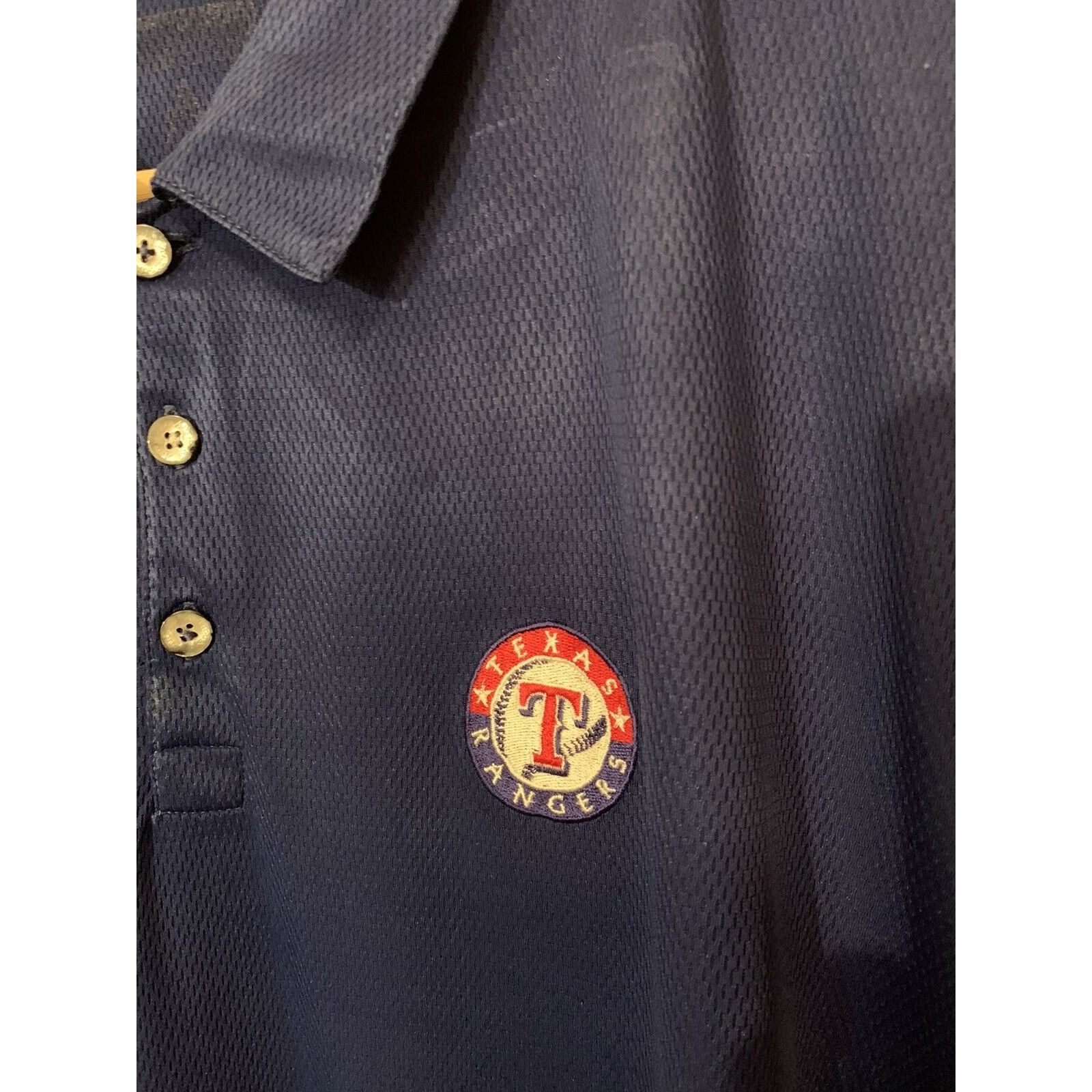 Antigua Texas RANGERS Baseball MLB Blue Men's Sz L Polo Shirt Size US L / EU 52-54 / 3 - 6 Thumbnail
