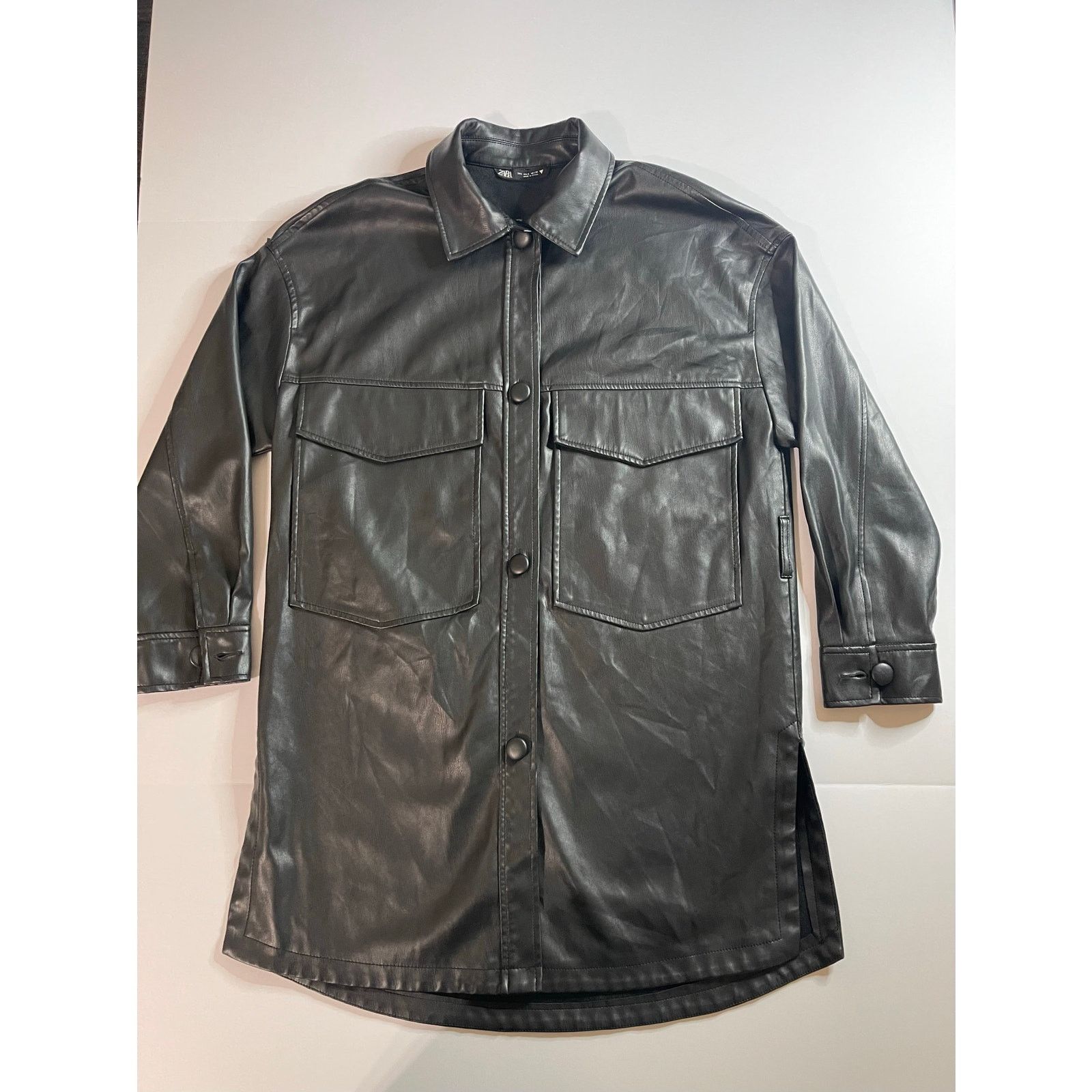 Zara ZARA Black Leather Jacket S Size S / US 4 / IT 40 - 1 Thumbnail