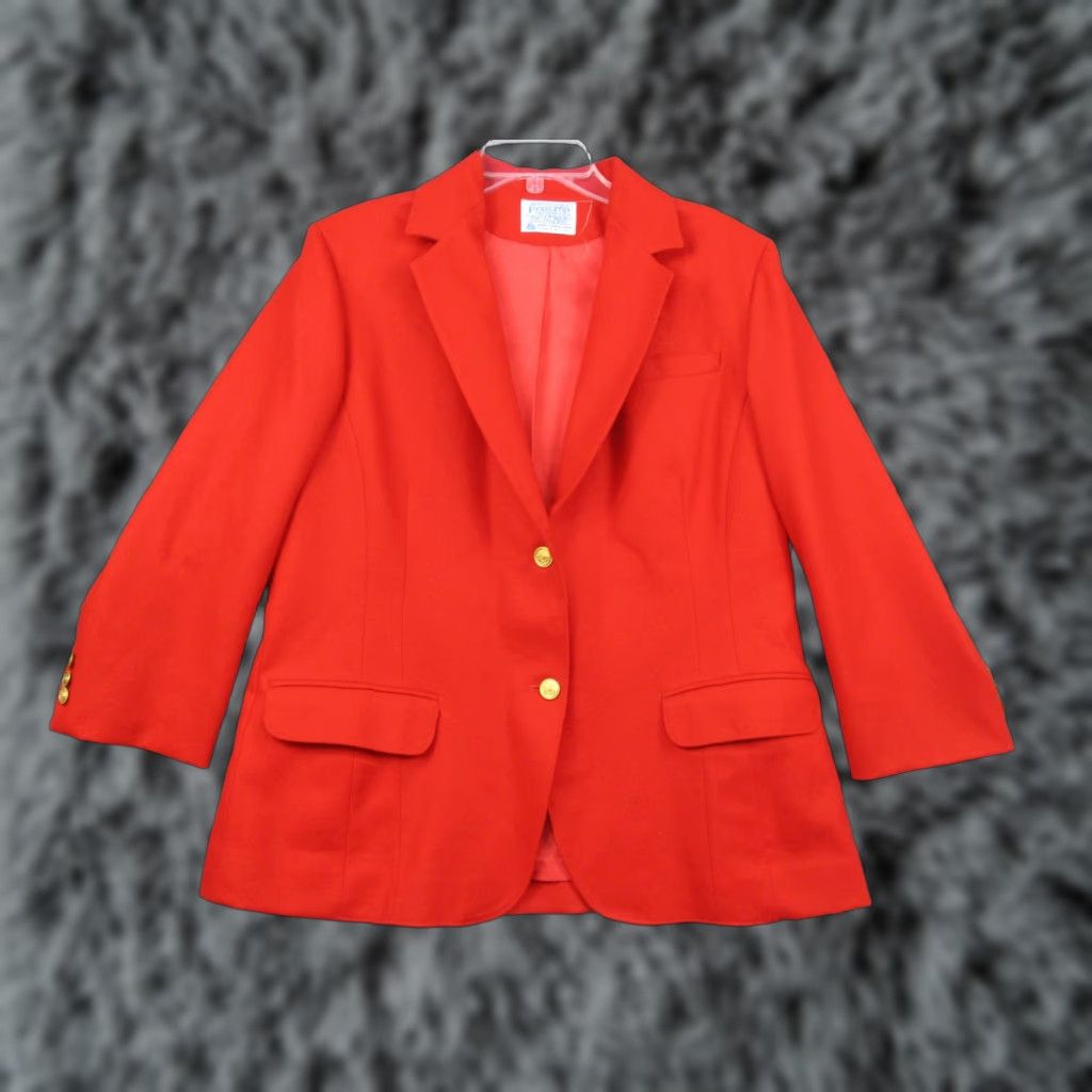 Pendleton VINTAGE Pendleton Blazer Womens 18 Red Wool Gold Buttons Pockets Made USA 70s Jacket Womens Red Wool Blazer 70s Vintage Cheap Shipping Size XXL / US 16-18 / IT 52-54 - 1 Thumbnail