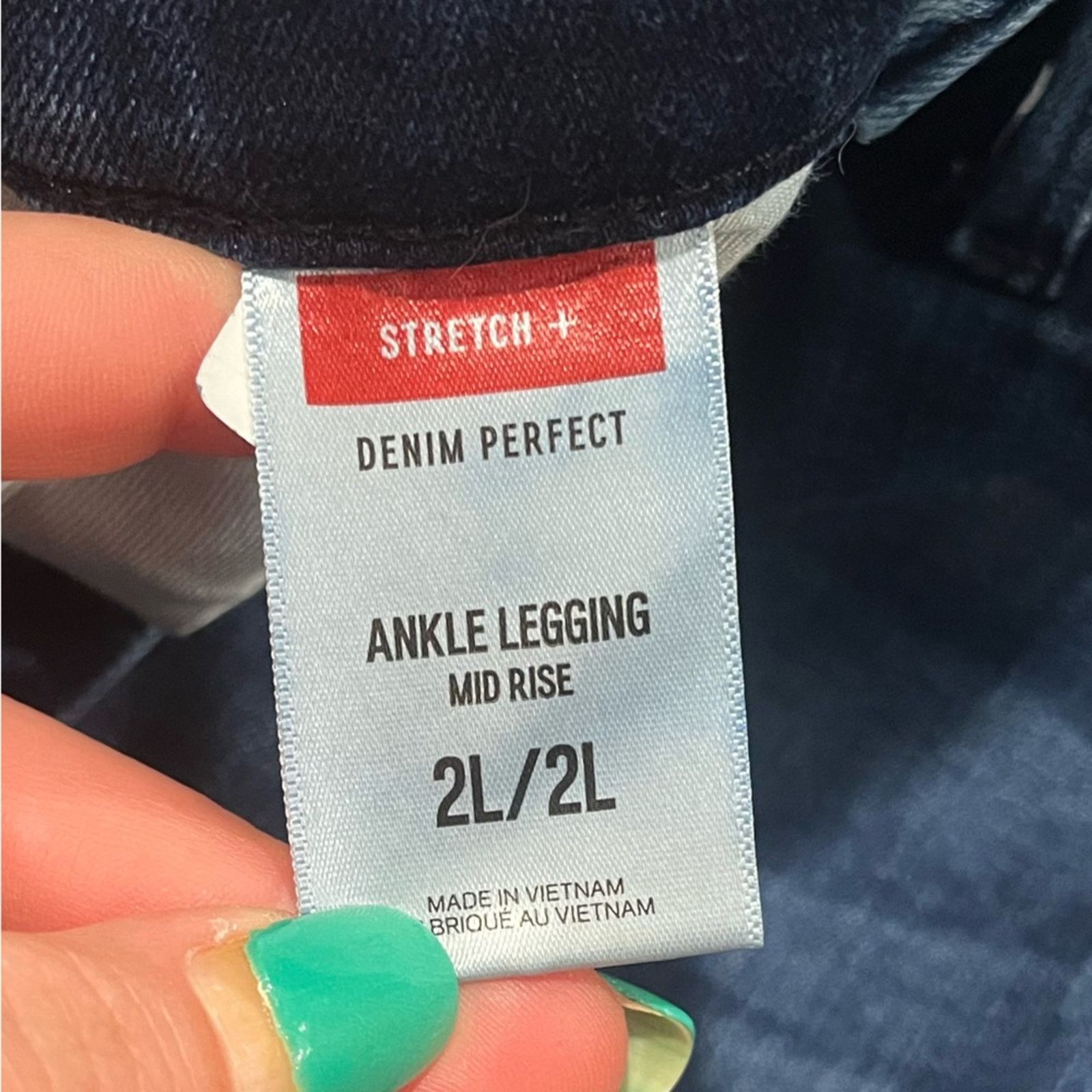 Express Express Ankle Legging Jeans Perfect Raw Hem Blue Size 2L Size 26" / US 2 / IT 38 - 3 Thumbnail
