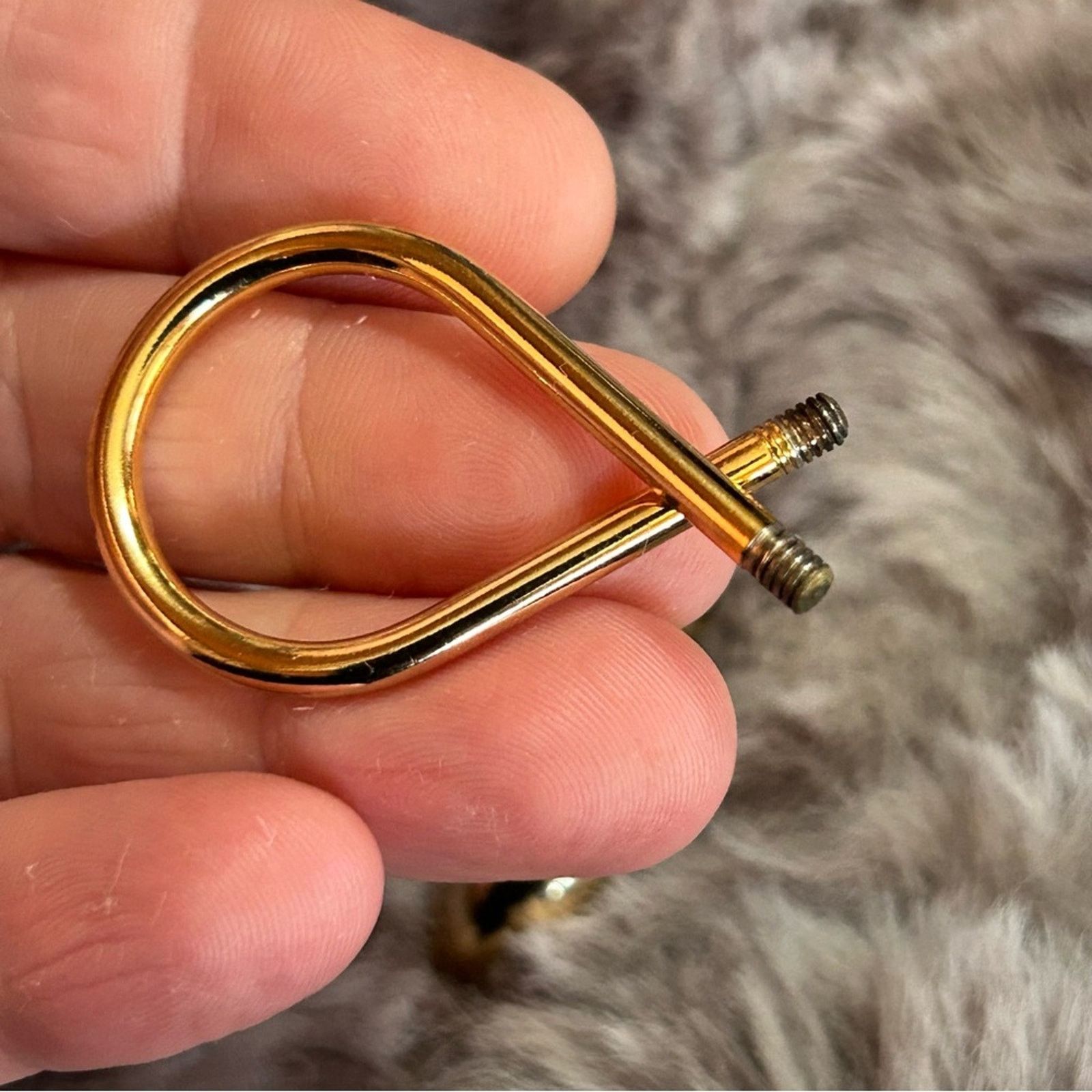 Vintage Vintage 70s faceted purple glass stone gold plated key fob Size ONE SIZE - 8 Thumbnail